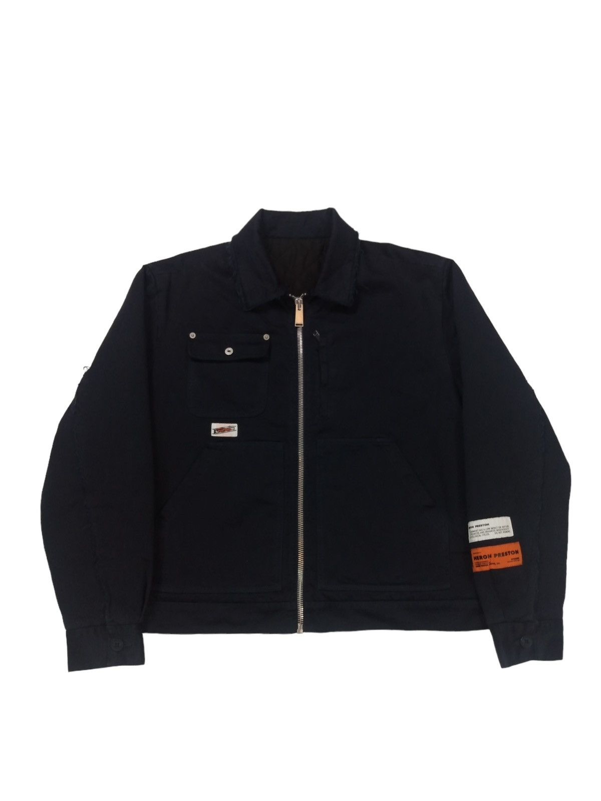 image of Heron Preston Uniform Zip Trucker Jacket in Navy, Men's (Size Medium)