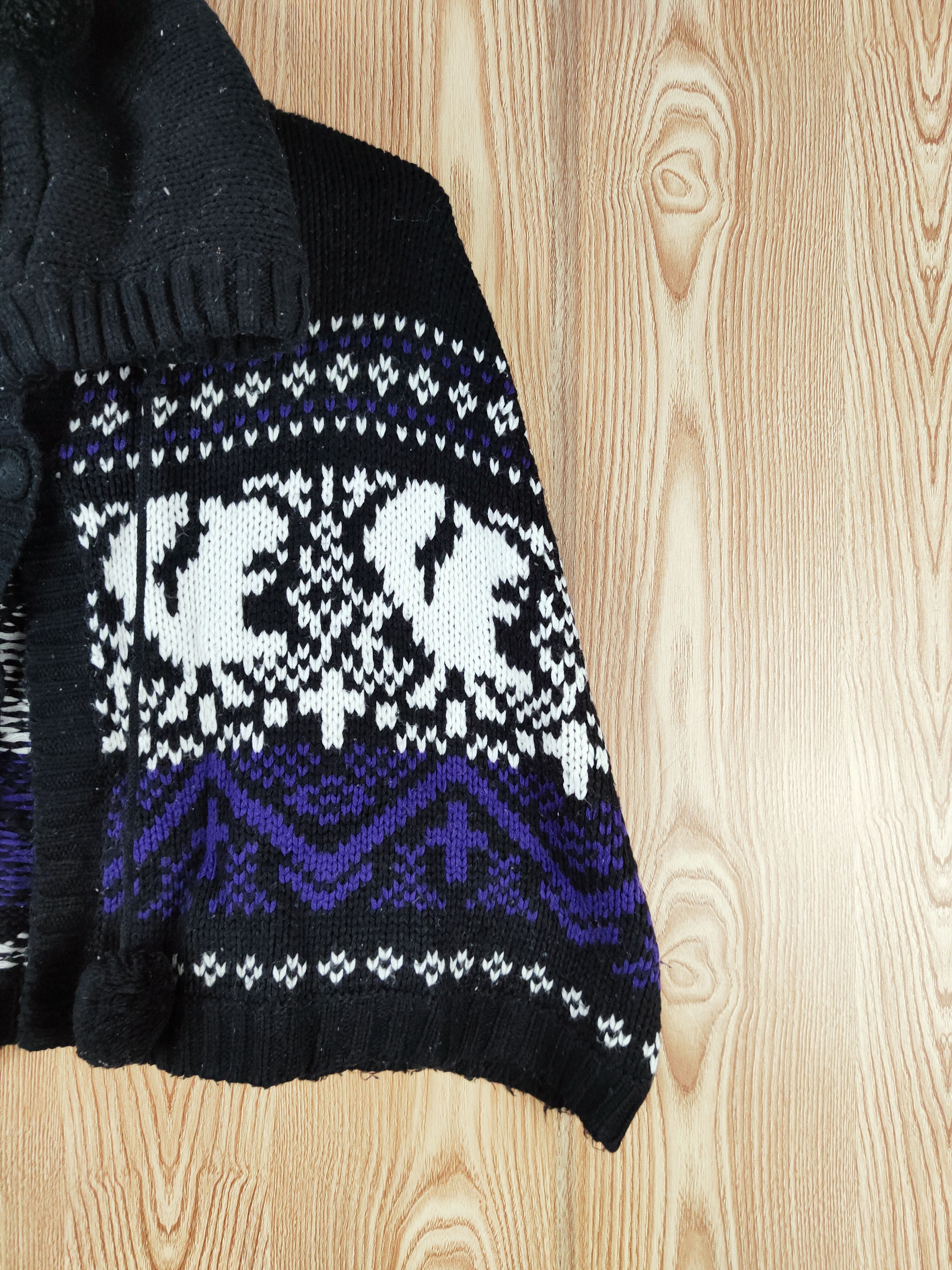 Japanese Brand × Vintage T.t.u Black Purple Knitwear Hoodie Cape - Vintage Stuff Size M / US 6-8 / IT 42-44 - 4 Thumbnail