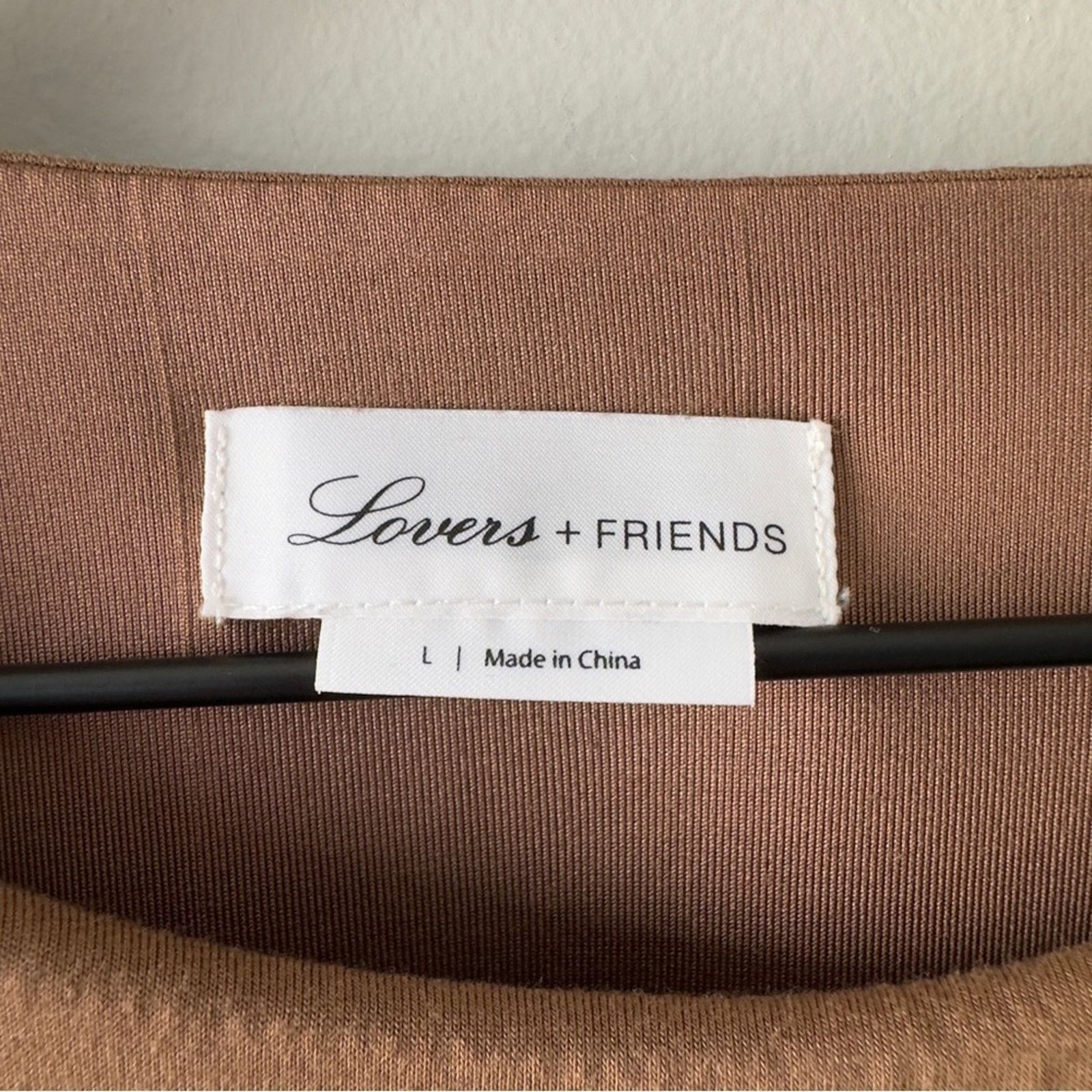 Lovers + Friends Revolved Tan Midi Dress cinched ruched EUC