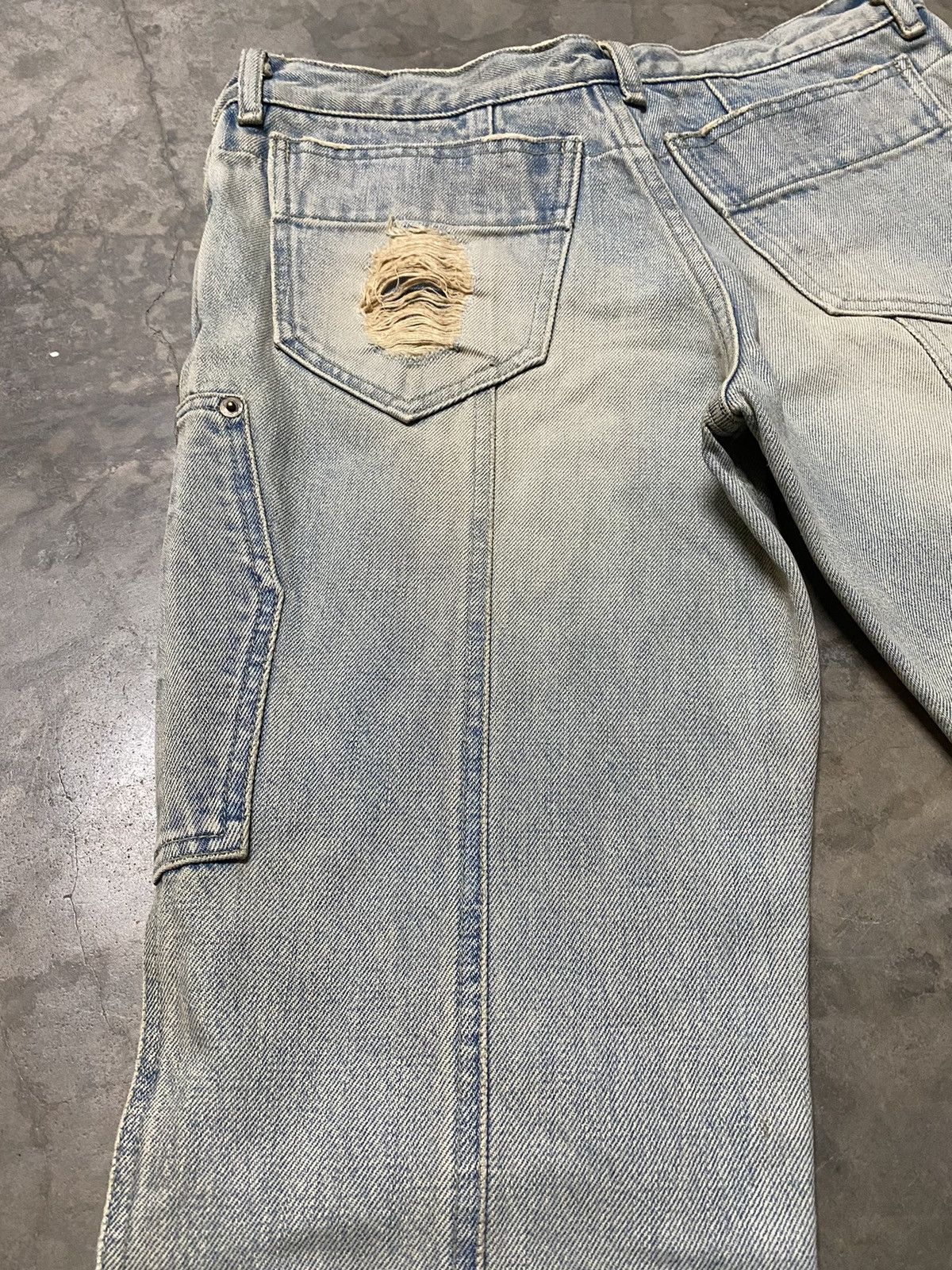 Japanese Brand × Vintage Flare Jeans Japan Ossa Mondo Utility Cargo Distressed Ripped Size US 30 / EU 46 - 12 Thumbnail