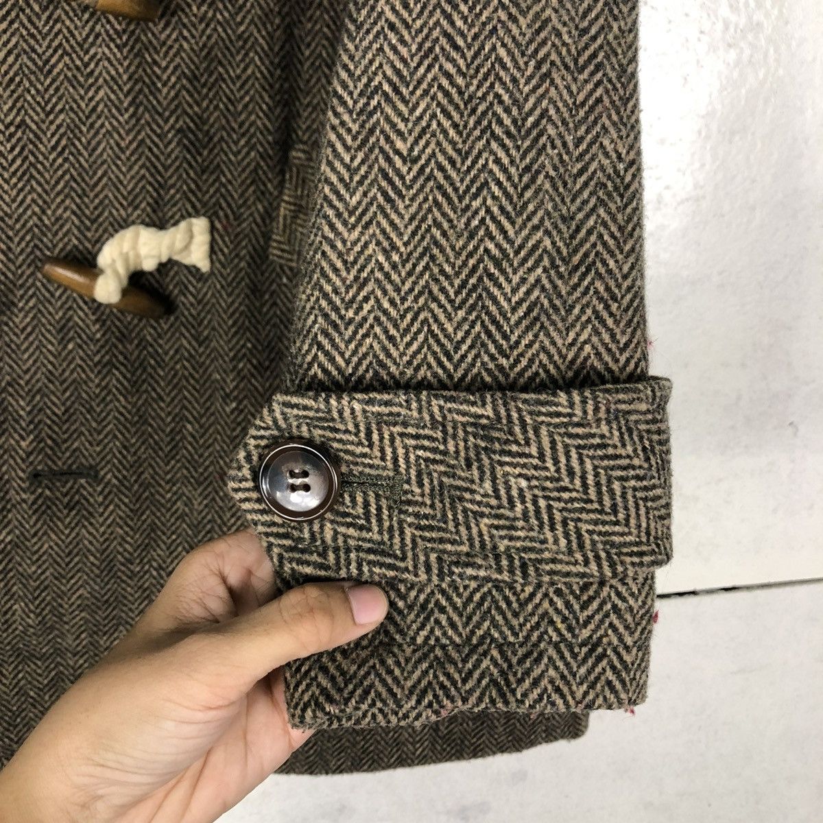 Harris Tweed 📌VINTAGE LONG JACKET WOOL HARRIS TWEED Size US M / EU 48-50 / 2 - 18 Thumbnail