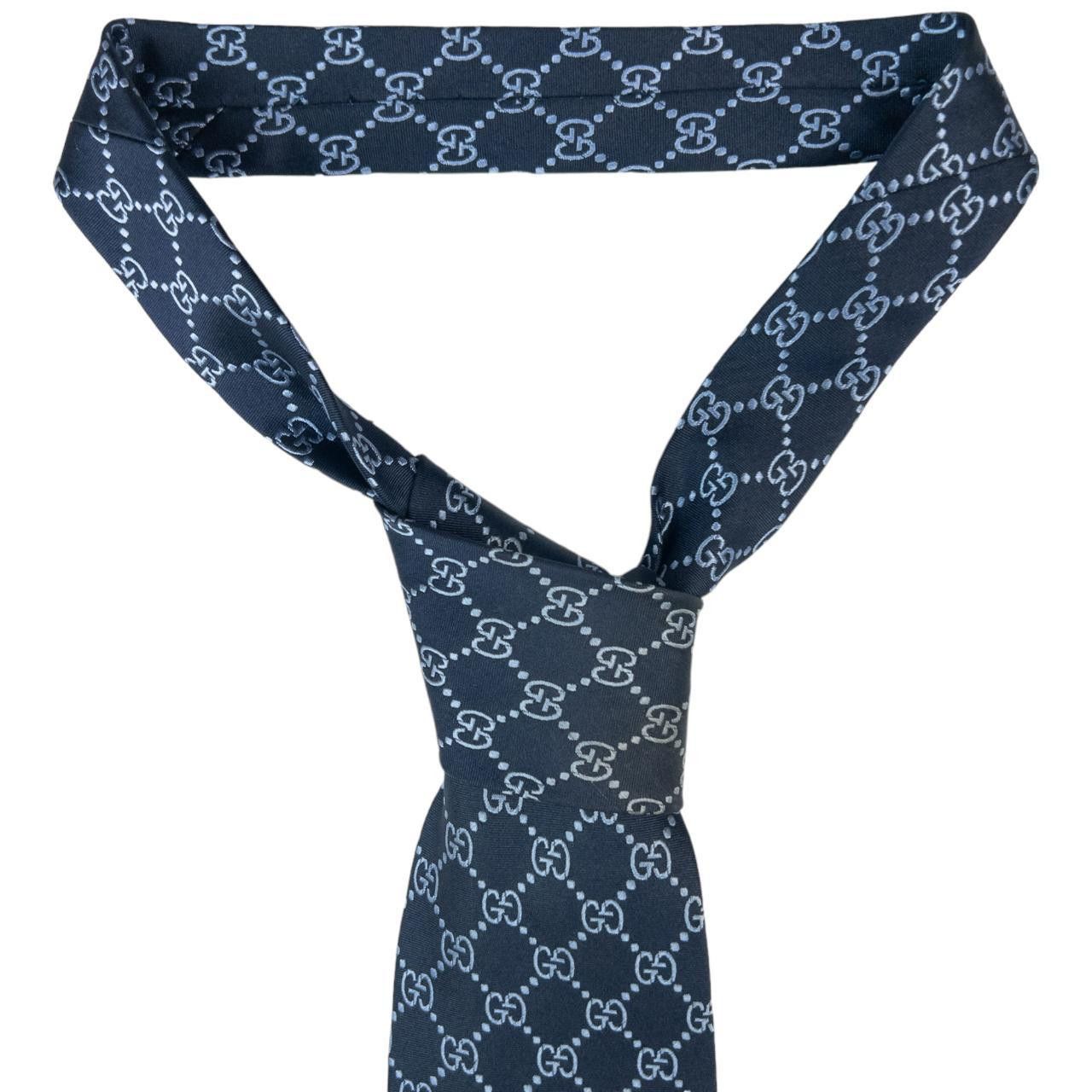 Gucci Vintage Gucci Silk Monogram Tie Size ONE SIZE - 2 Thumbnail