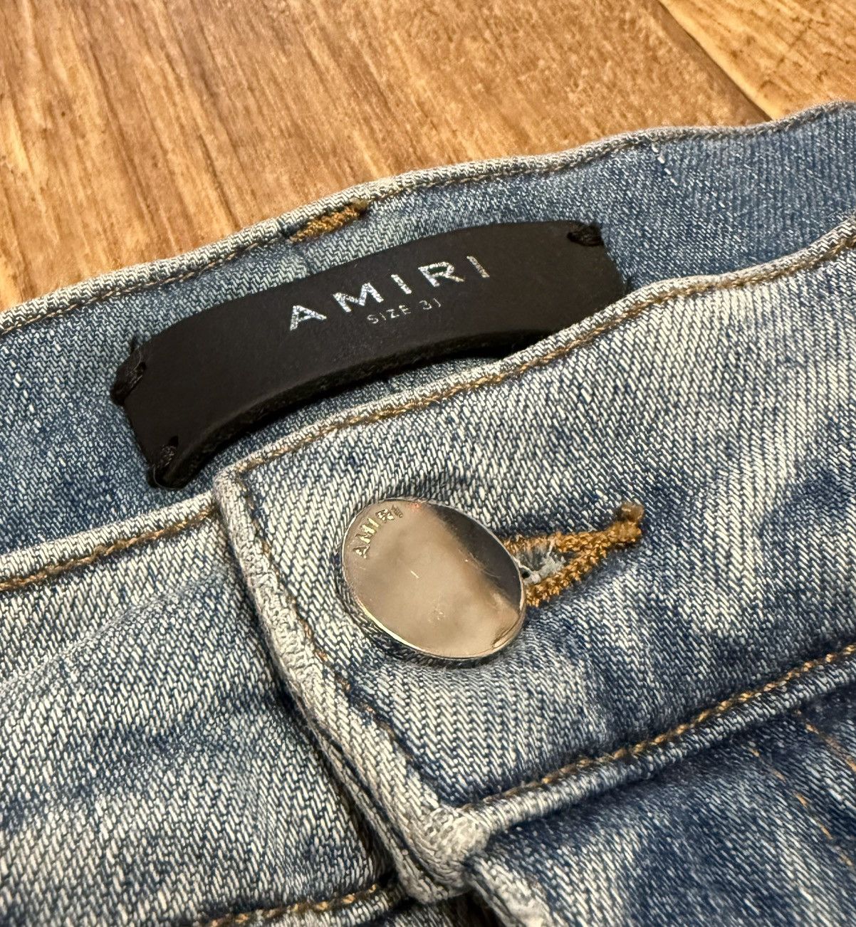 Amiri Amiri Ripped Light Blue Jeans Slim Fit Denim Pants Size US 31 - 7 Thumbnail