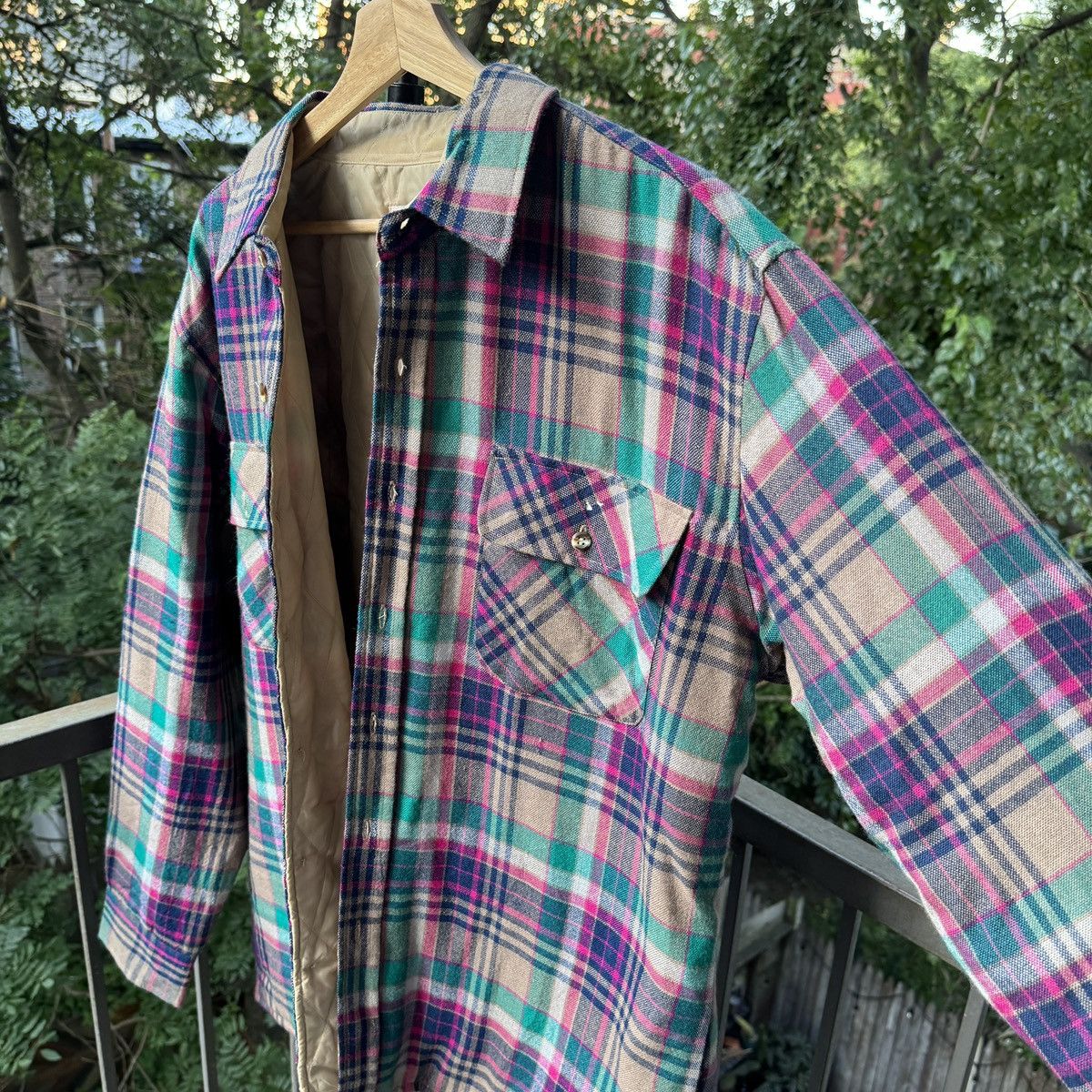 Vintage Thrashed Faded Distressed Flannel Shirt ERD Grunge Chrome Size US L / EU 52-54 / 3 - 3 Thumbnail