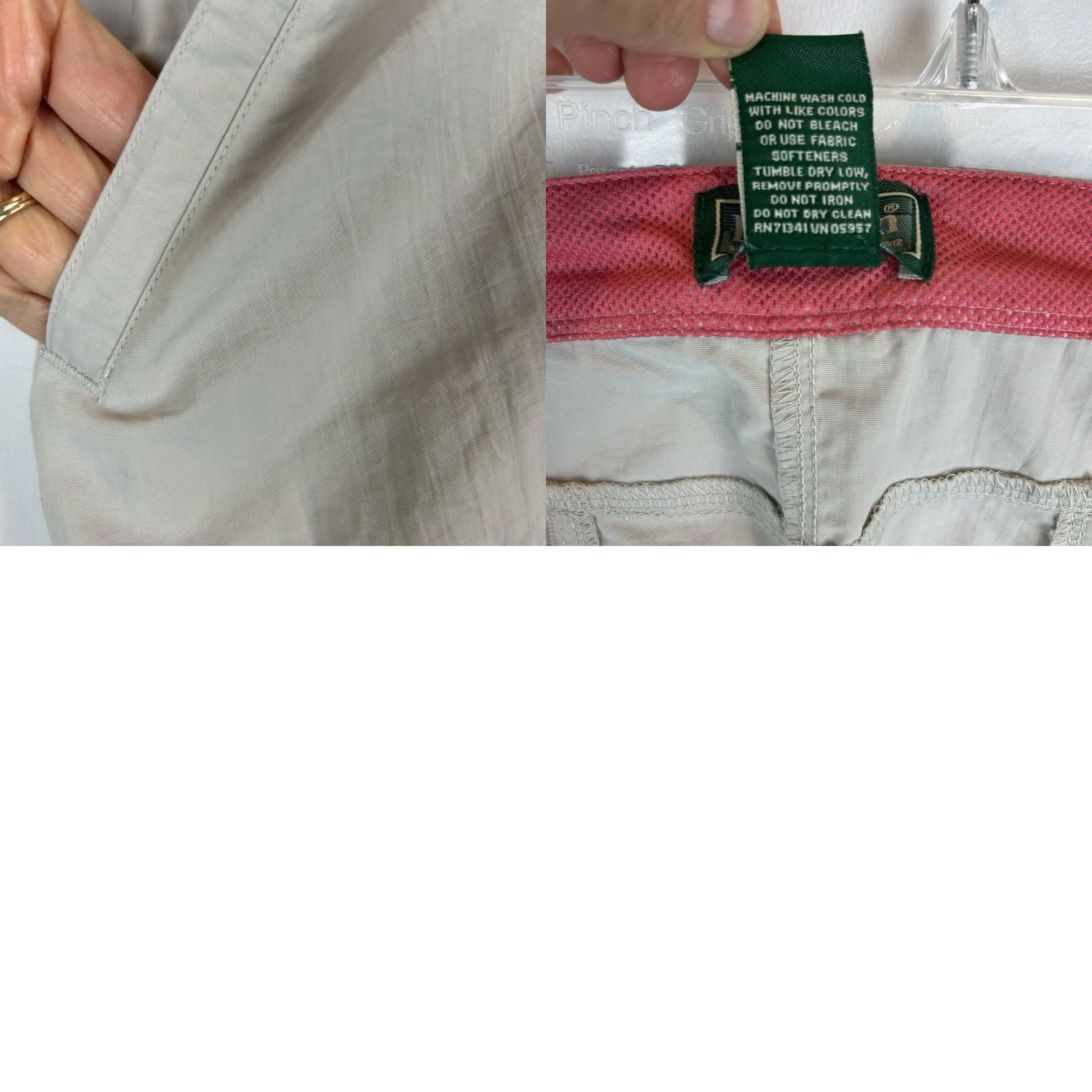 Vintage LL Bean Skirt Womens Mini Khaki Nylon Pockets Casual Active 20 Reg 0GVT5 Size 34" / US 12 / IT 48 - 8 Thumbnail