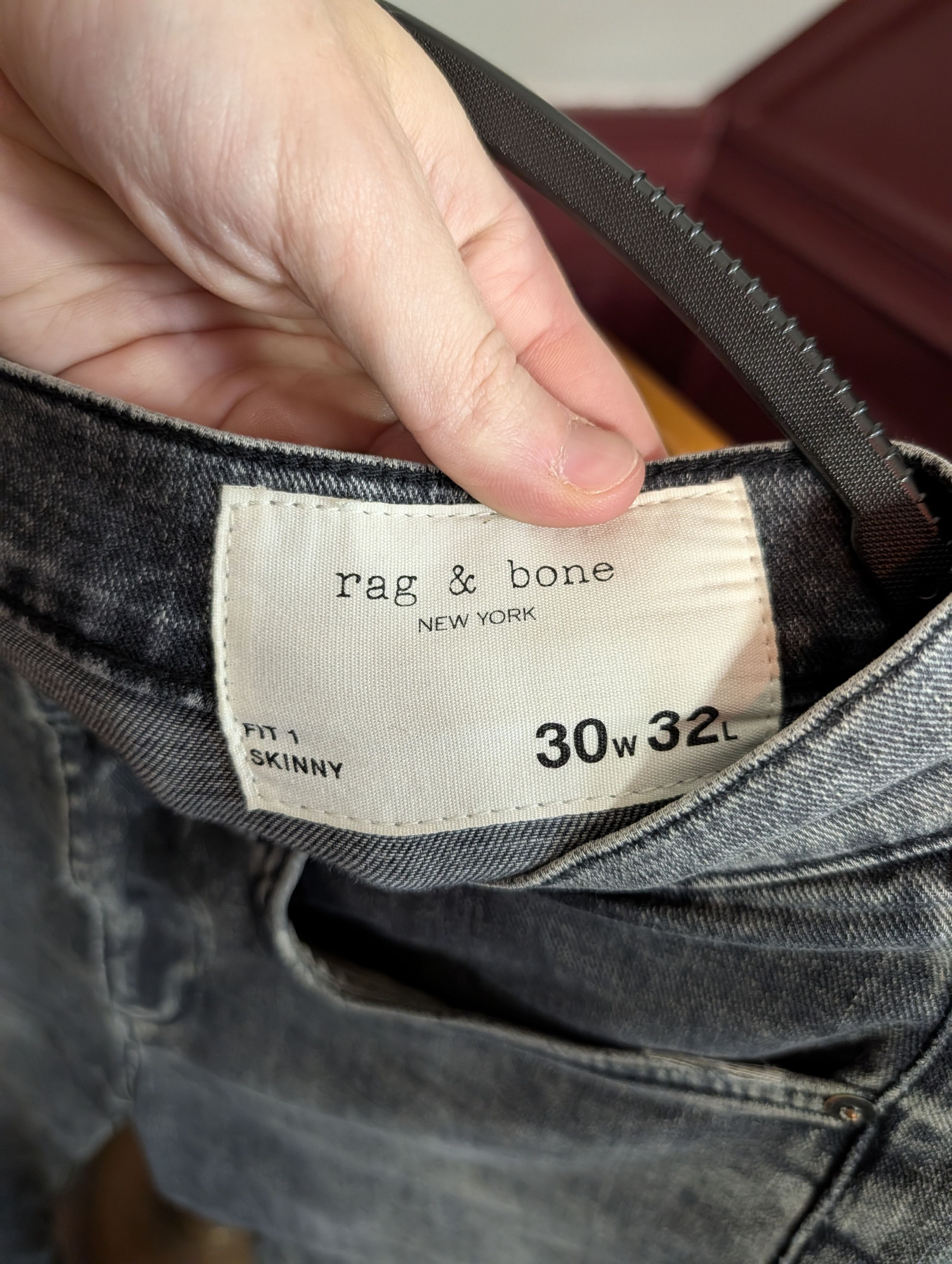 Rag & Bone Fit 1 Skinny gray stone wash denim jeans 30x32 Size US 30 / EU 46 - 8 Thumbnail
