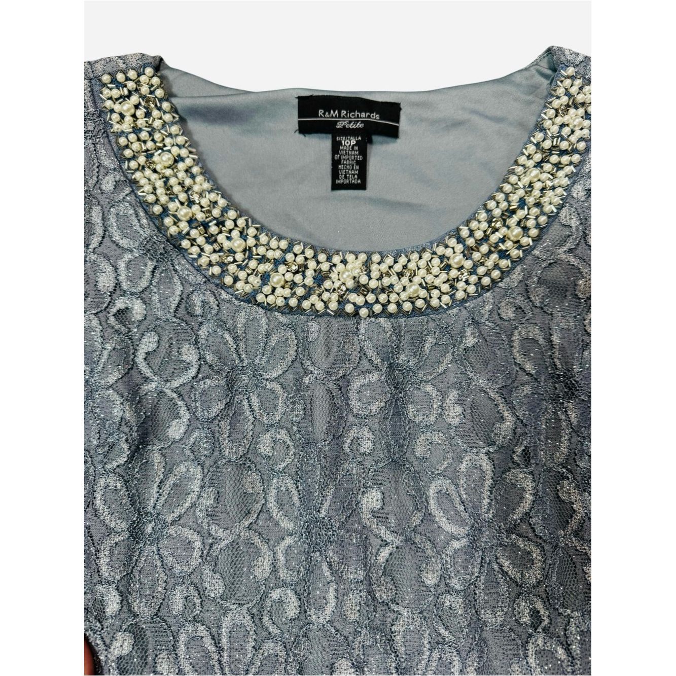 Other NWT New R&M Richards Beaded Dress And Flyaway Jacket Grey S Size L / US 10 / IT 46 - 4 Thumbnail