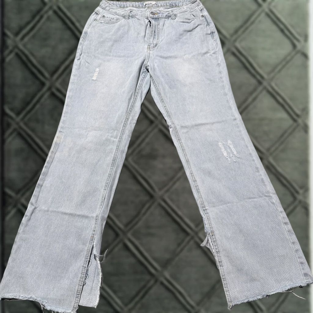 AVEC LES FILLES Avec Les Filles Jeans Womens Light Blue Denim Split Ankle Distressed Frayed - 30 Size 24" / US 00 / IT 34 - 1 Thumbnail