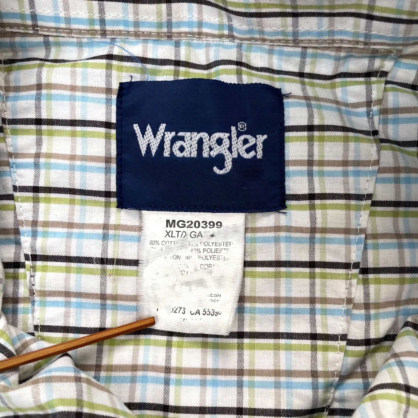Wrangler VINTAGE Wrangler Shirt Mens XL White Plaid Actra Rodeo Button Down Western Size US XL / EU 56 / 4 - 3 Thumbnail