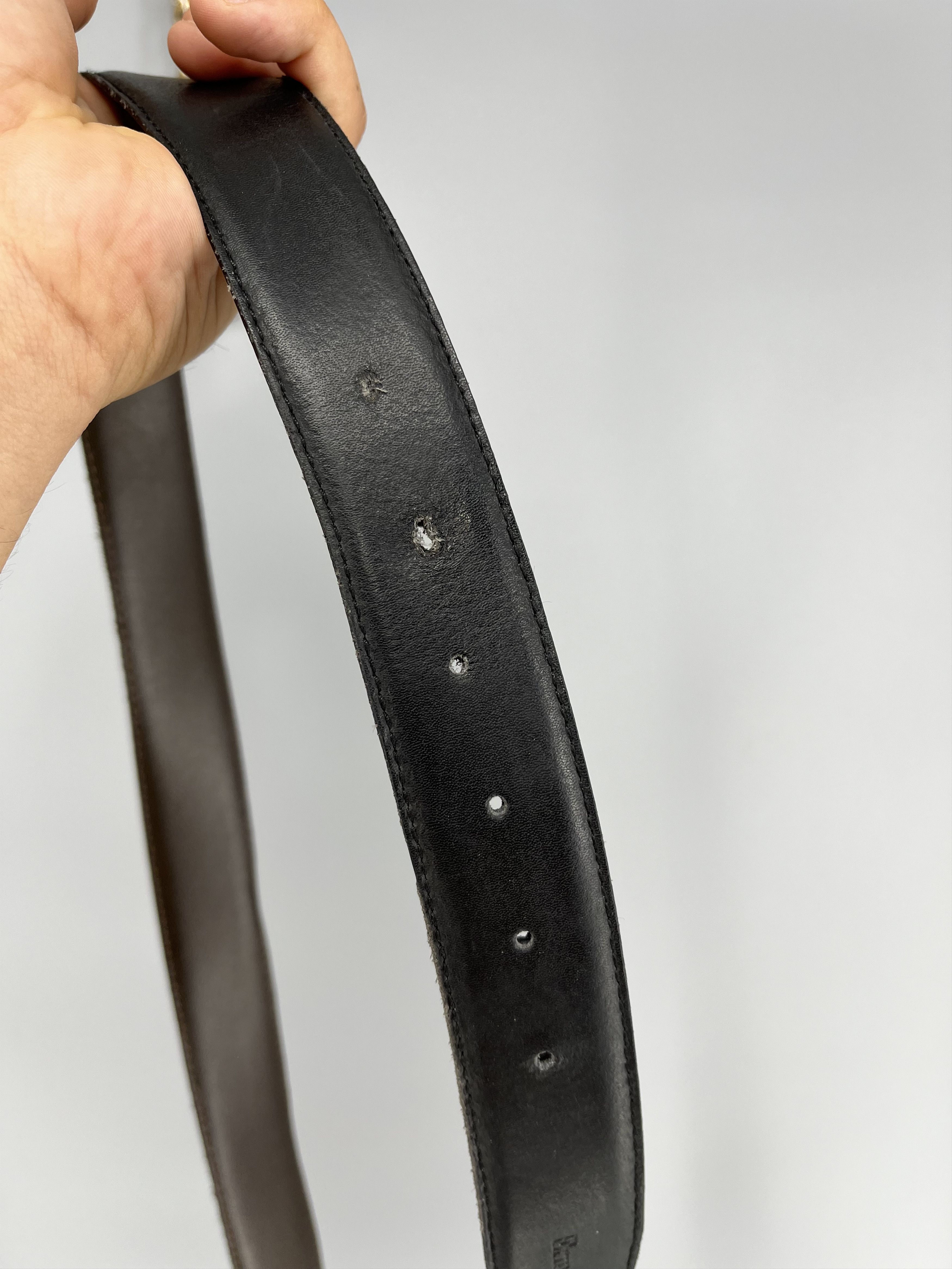 Designer Ermenegildo Zegna reversible Black / Brown Leather belt Size ONE SIZE - 7 Thumbnail