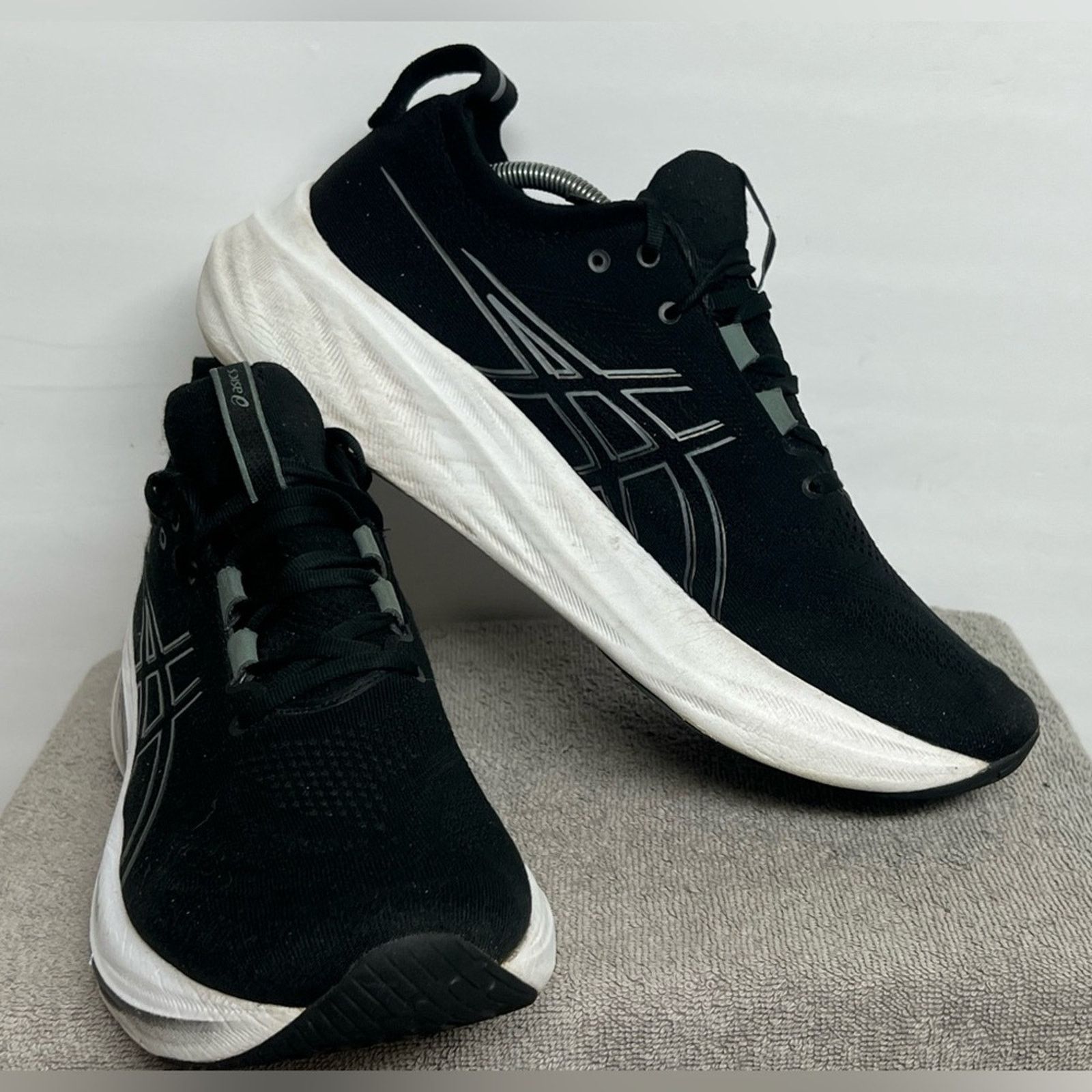 Asics ASICS Gel Nimbus 26 Black White Men's Running Shoes Sneakers Size US 12 / EU 45 - 3 Thumbnail