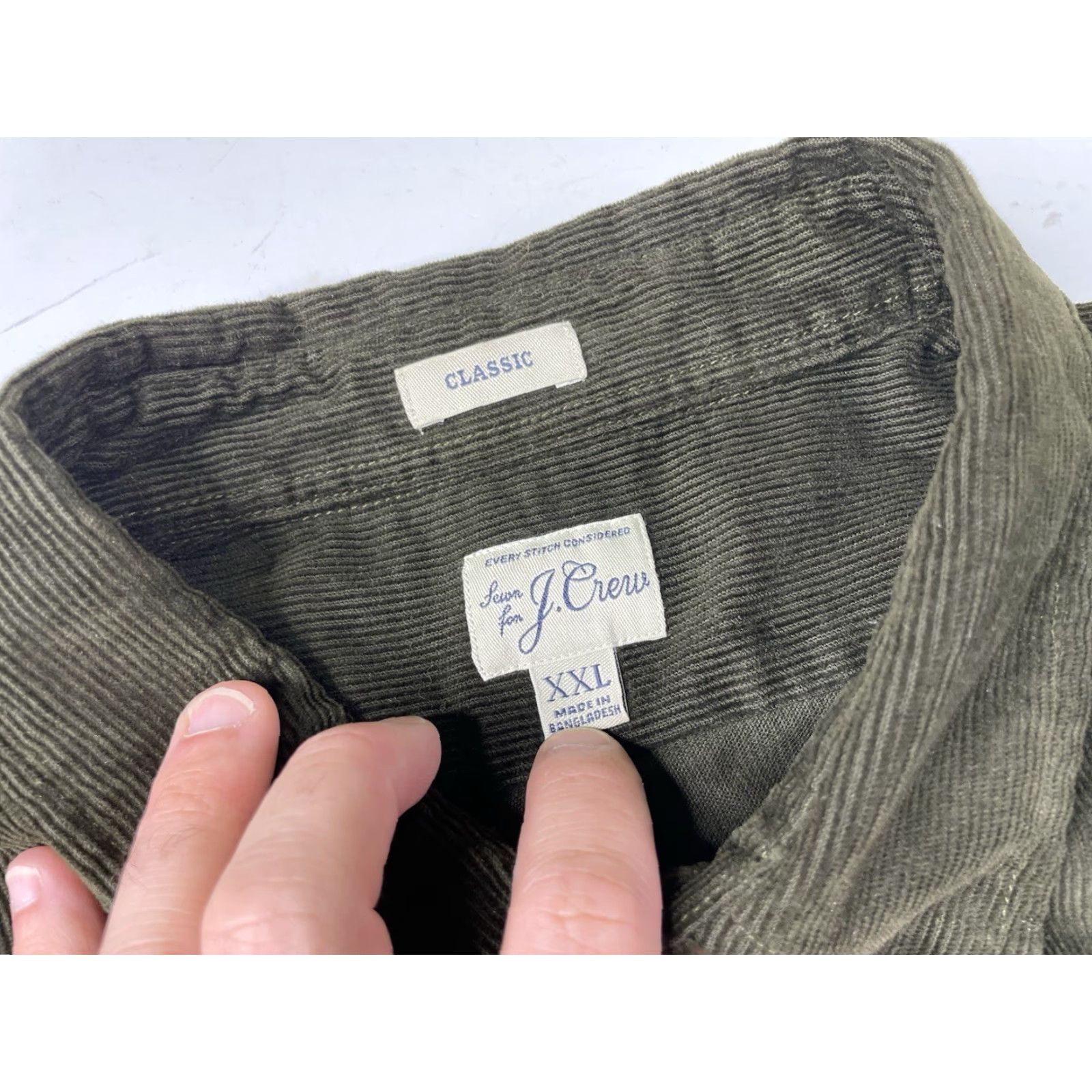 J.Crew J.CREW Shirt Men 2XL GREEN Stretch Corduroy Overshirt Utility Pockets Button-Up Collared Western Casual Size US XXL / EU 58 / 5 - 3 Thumbnail