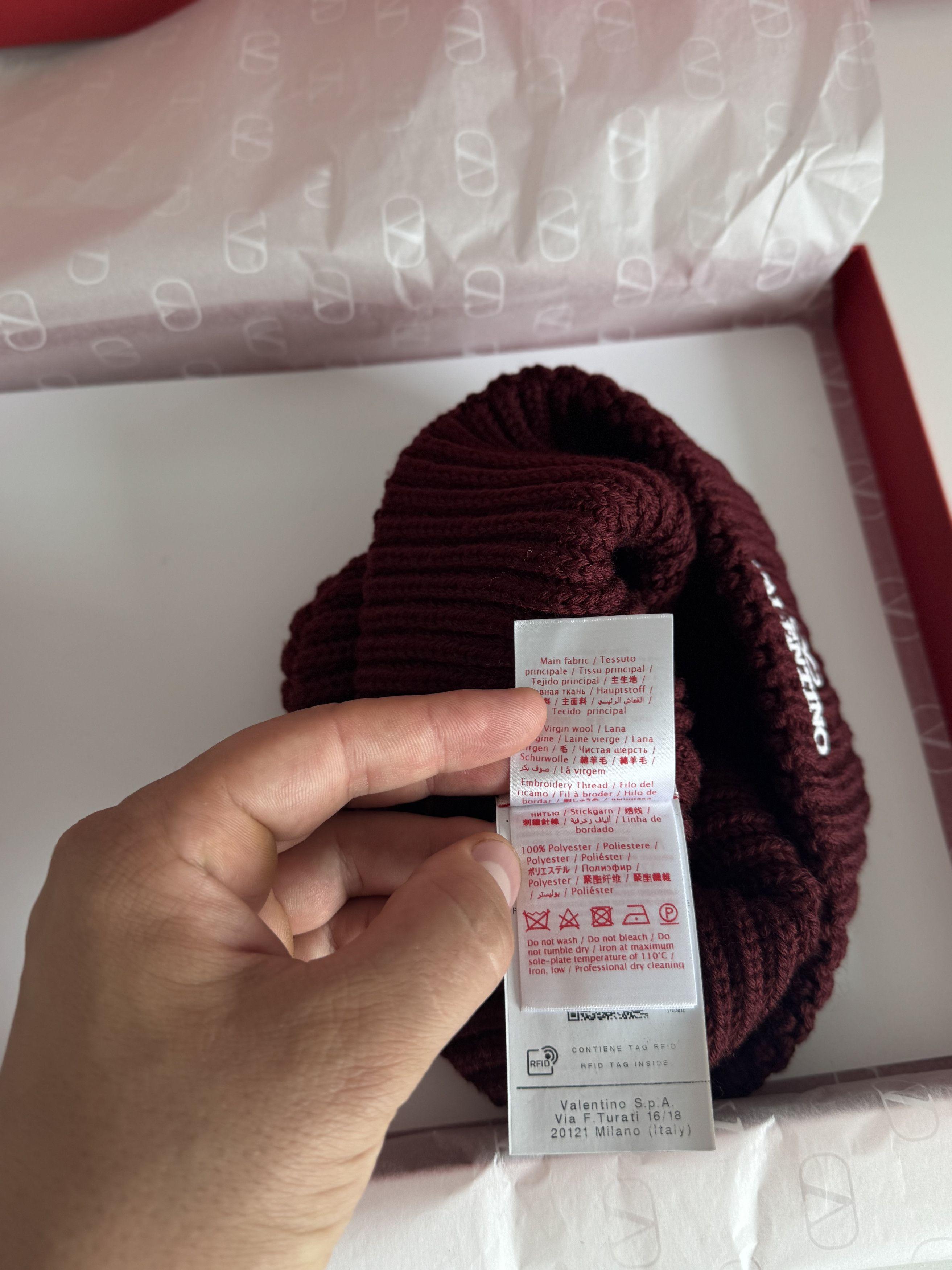 Valentino VALENTINO HAT | BURGUDNY | NEW Size ONE SIZE - 6 Thumbnail