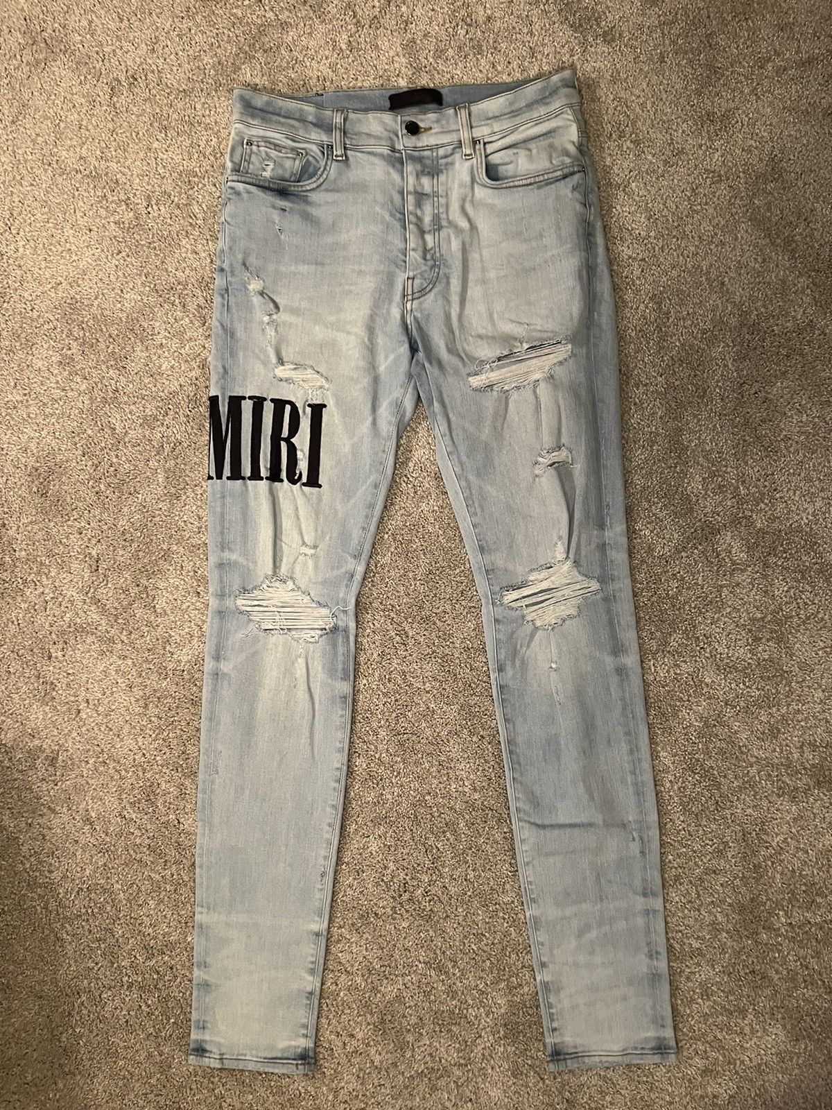 Amiri Embroidered Logo Skinny Jeans