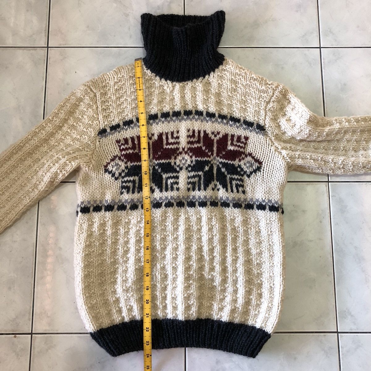 Vintage Sweet Grandma Handmade Knit With Snow Graphic on Both Side Size US S / EU 44-46 / 1 - 18 Thumbnail
