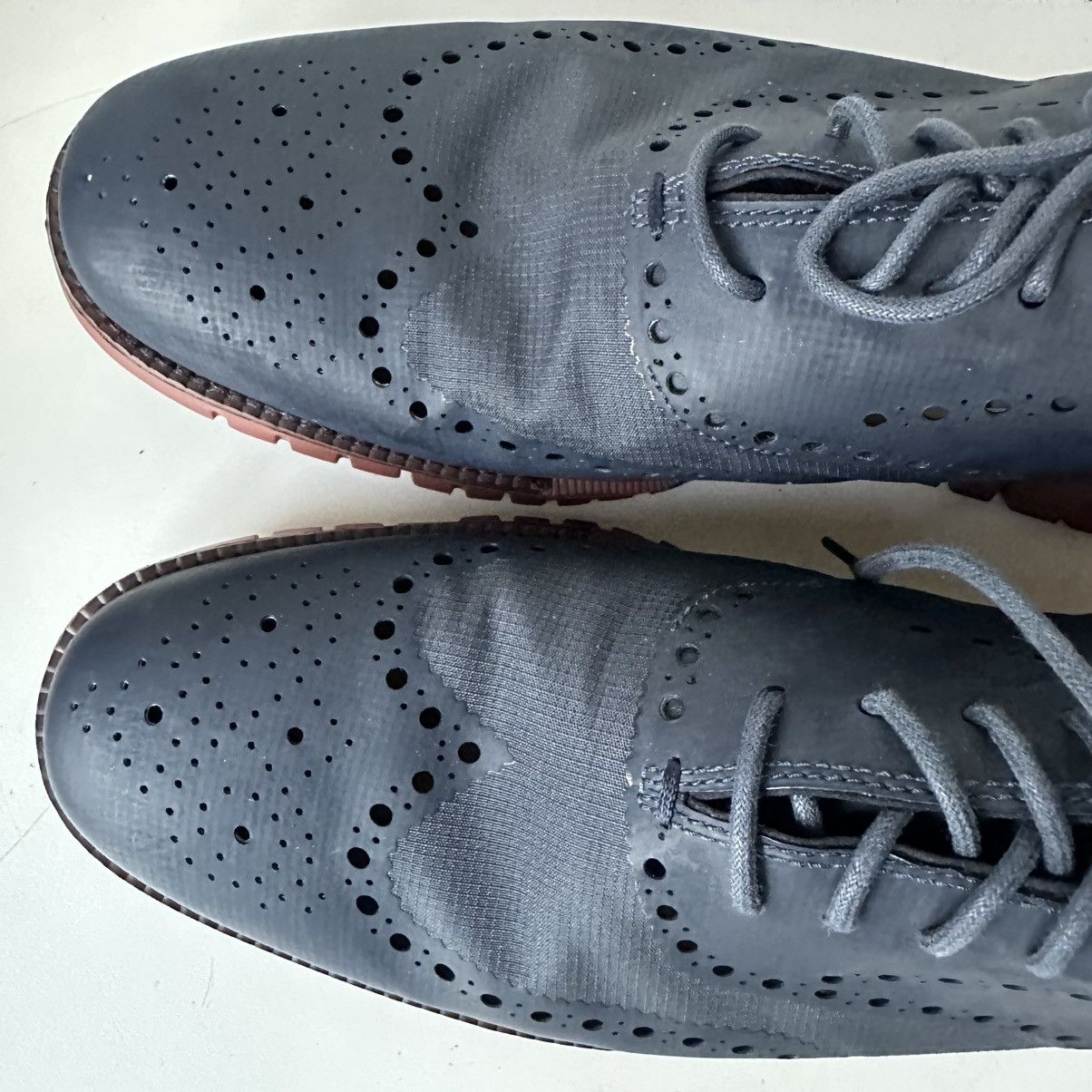 Cole Haan Cole Haan Zerogrand Men's 13 Navy Blue Leather Oxfords Size US 13 / EU 46 - 4 Thumbnail