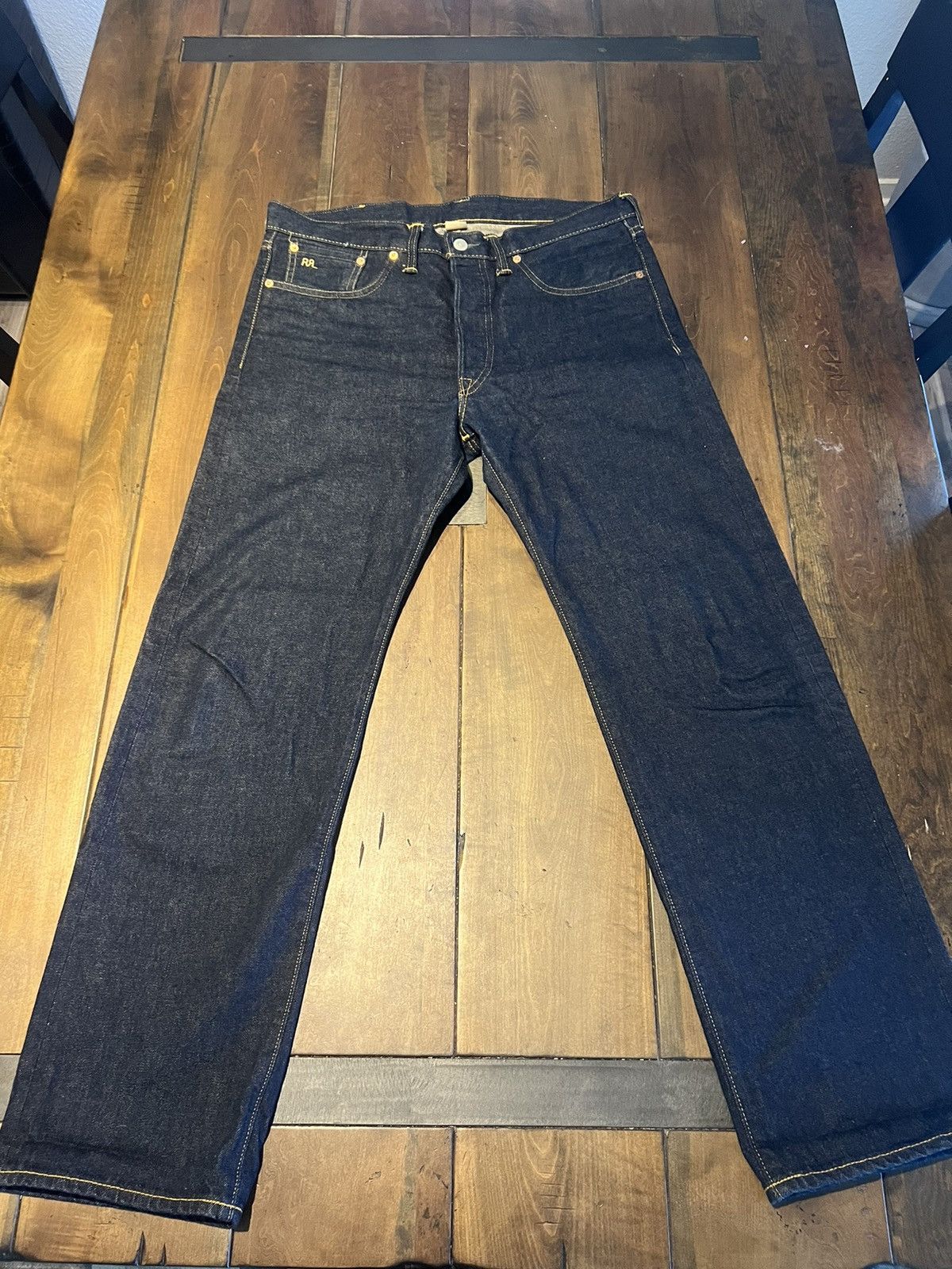 image of Rrl Ralph Lauren Rll Denim Straight Fit Selvedge 33X30 in Blue, Men's
