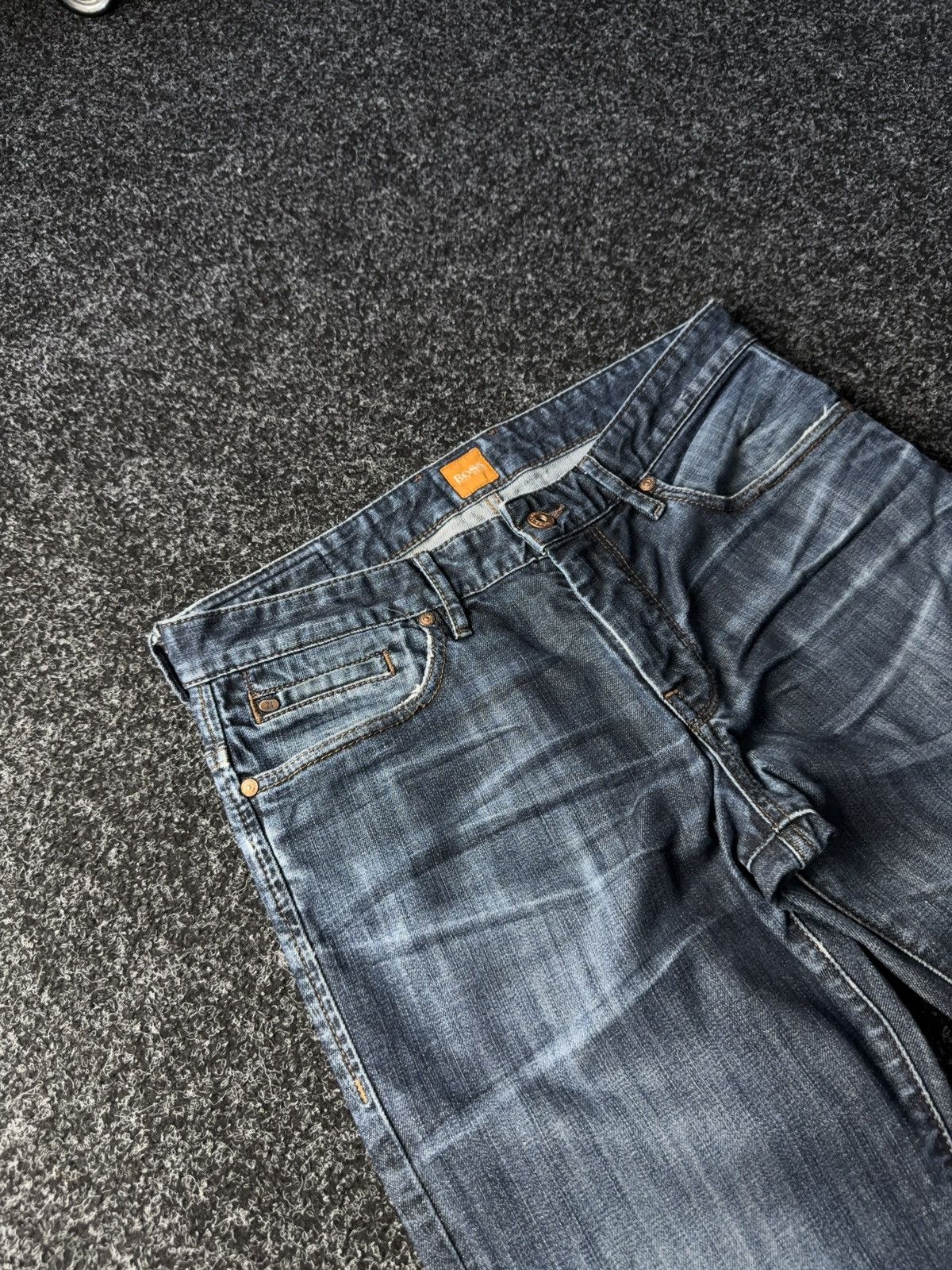 Hugo Boss Luxury Hugo Boss Distressed orange tab denim pants jeans Size US 33 - 6 Thumbnail