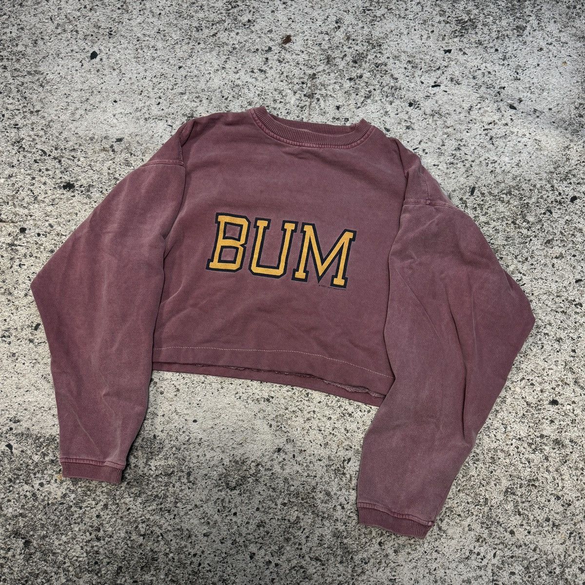 Vintage 90s Bum Equipment Cropped Thrashed Sweatshirt ERD Grunge Size US L / EU 52-54 / 3 - 6 Thumbnail