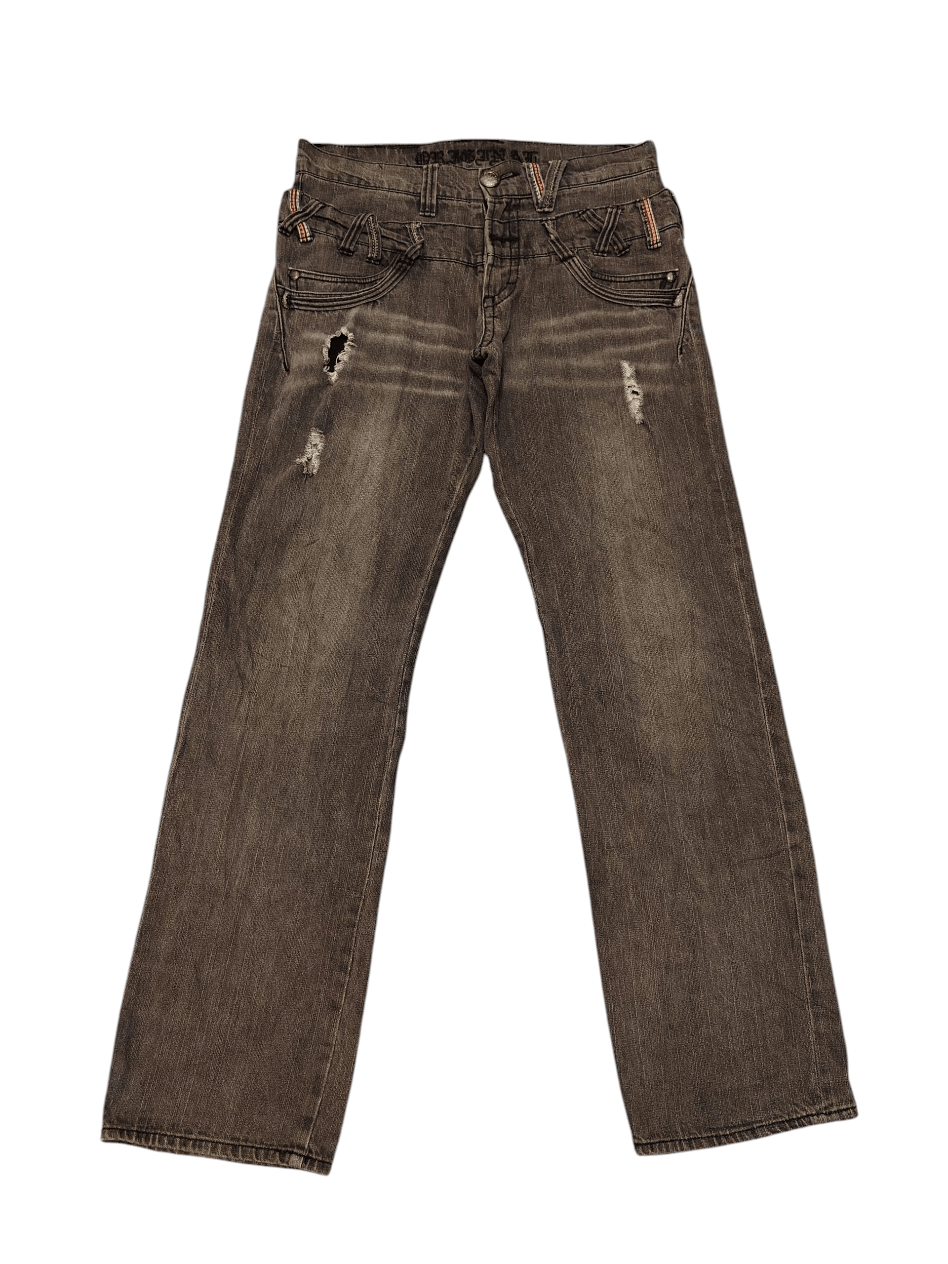 Who Decides War Vtg Japan Assured Joy Double Waist jeans Distressed Jeans Size US 32 / EU 48 - 1 Thumbnail