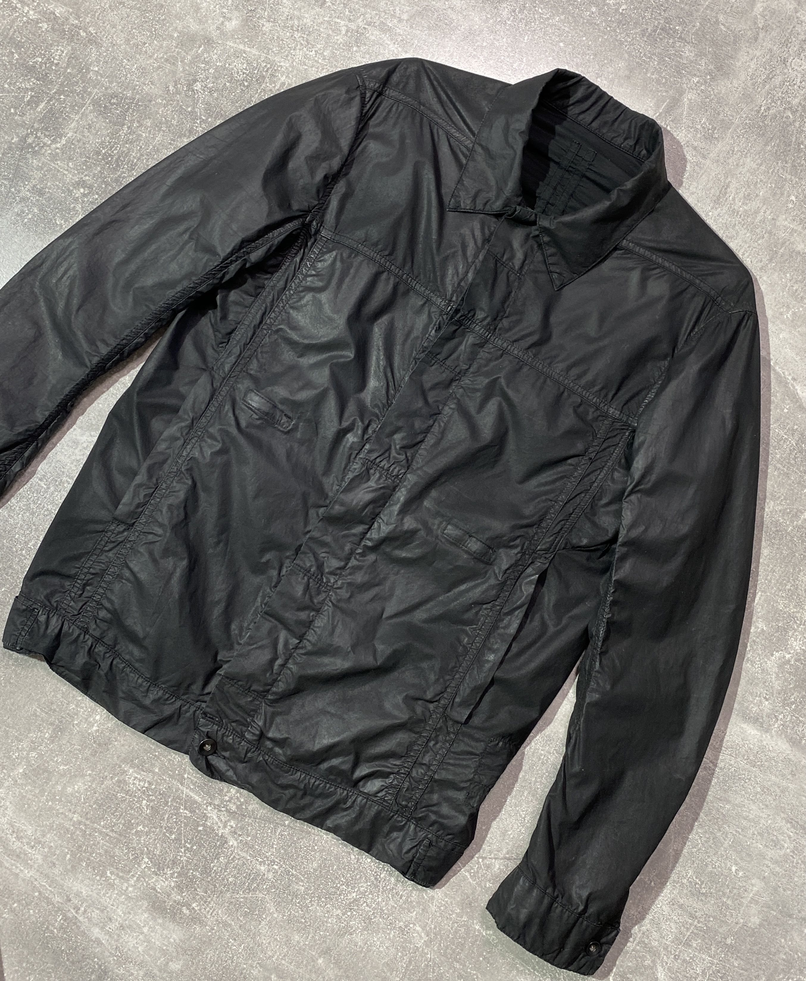 Pre-owned Rick Owens Drkshdw Oil Waxed Light Jacket In Black
