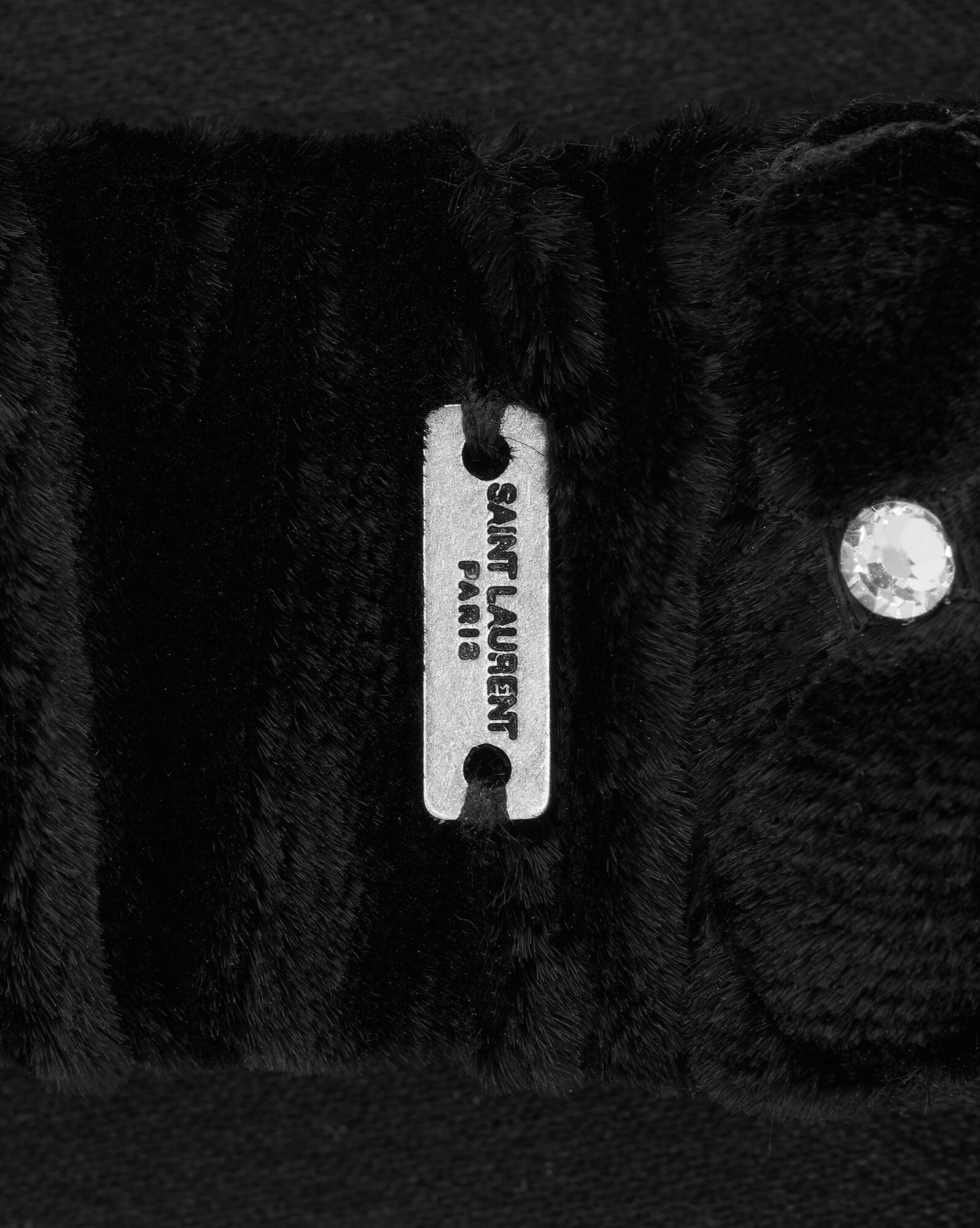 Saint Laurent Paris o1s1wg110125 Size: OS / 719039 Strass Headband Velvet Size ONE SIZE - 3 Thumbnail