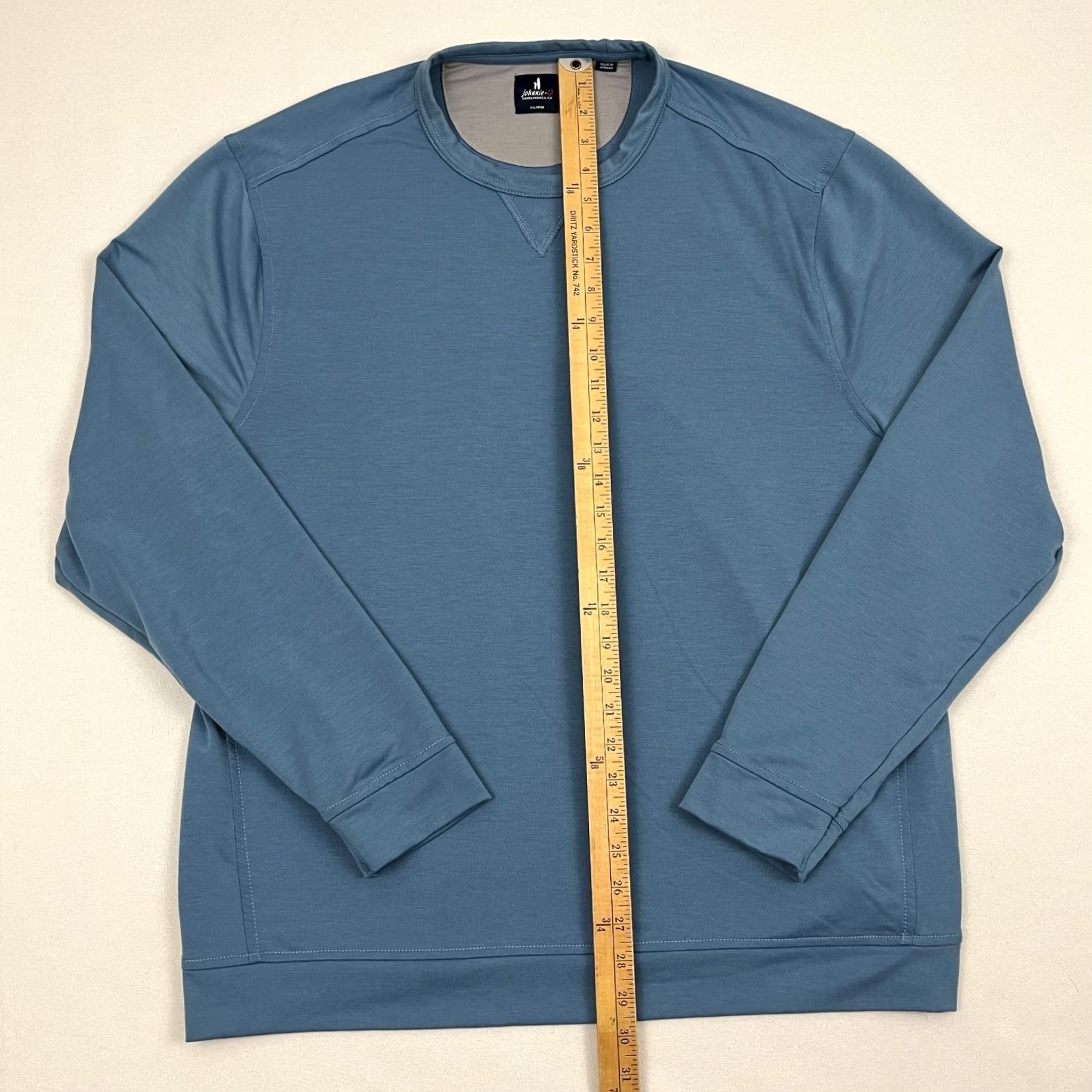 johnnie-O Johnnie O Reilly Pullover Mens XL Mid Blue Performance Stretch Crewneck Casual Sweater Sport Golf Gym Running Fashion Knit Shirt Mens XL Blue Size US XL / EU 56 / 4 - 3 Thumbnail
