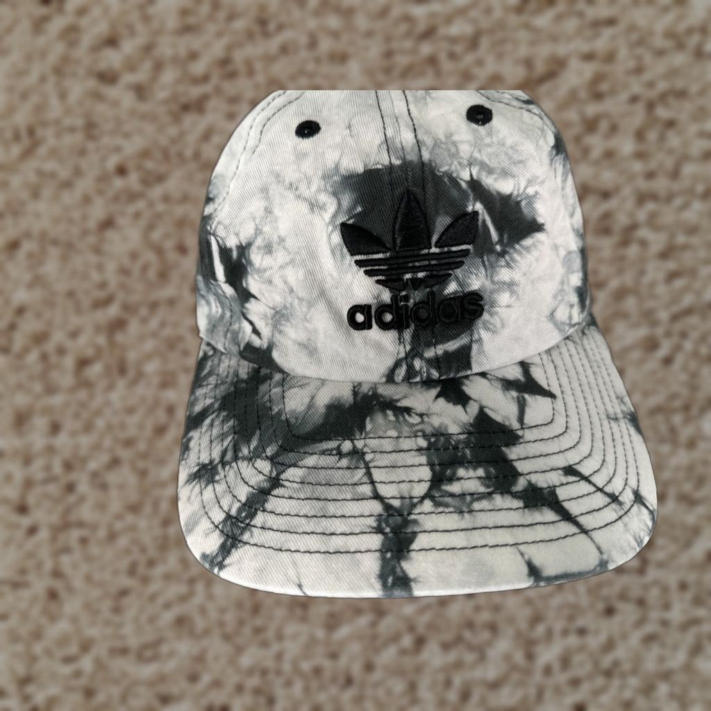 Adidas Adidas Hat Cap Strap Back Womens One Size White Black Tie Dye 100% Cotton Twill Shirt Snapback Womens Beach Aloha Logo Adjustable Size ONE SIZE - 1 Thumbnail