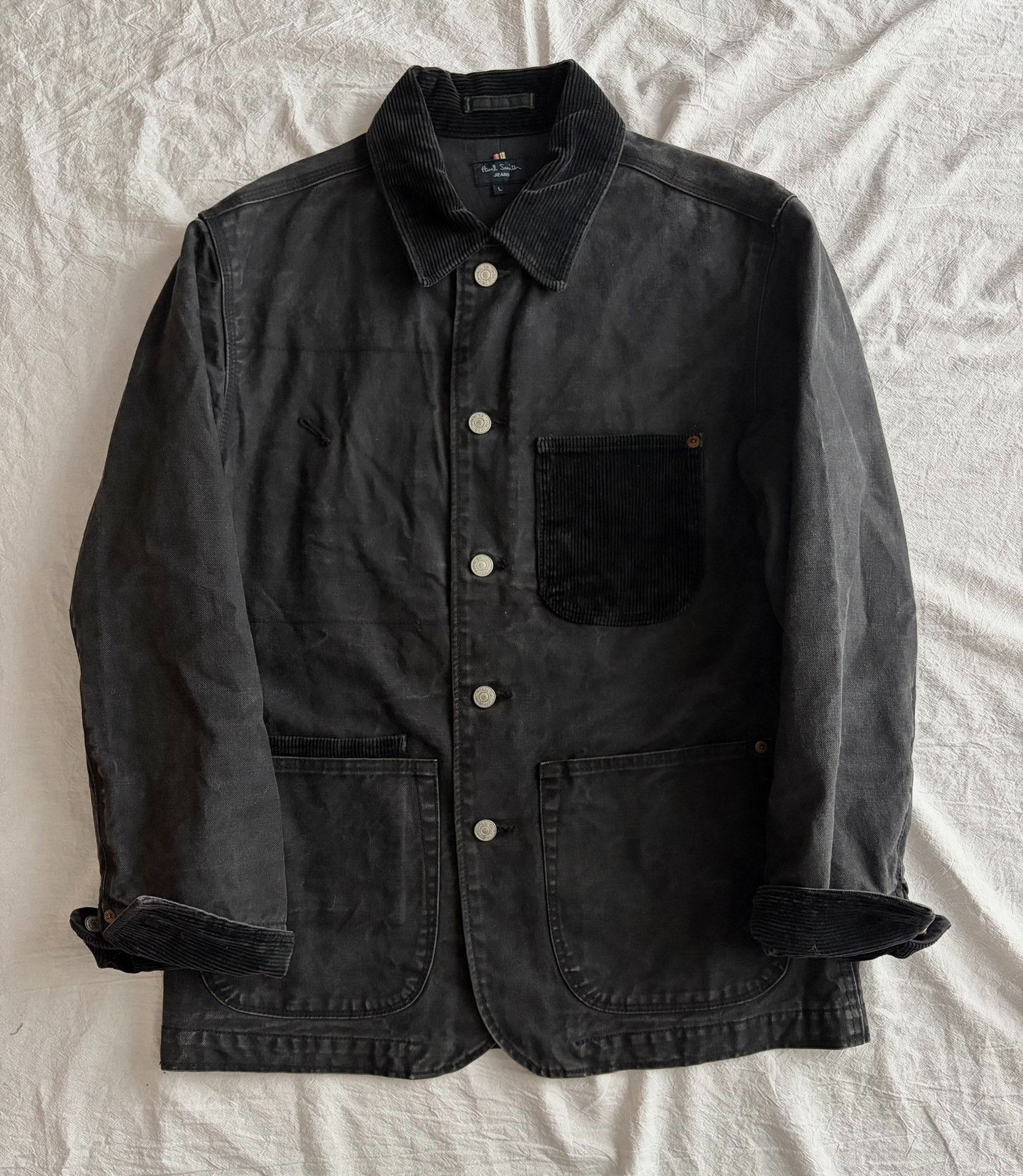 Paul Smith Paul Smith Washed Black Gray Corduroy Collar Jacket Size US M / EU 48-50 / 2 - 1 Thumbnail