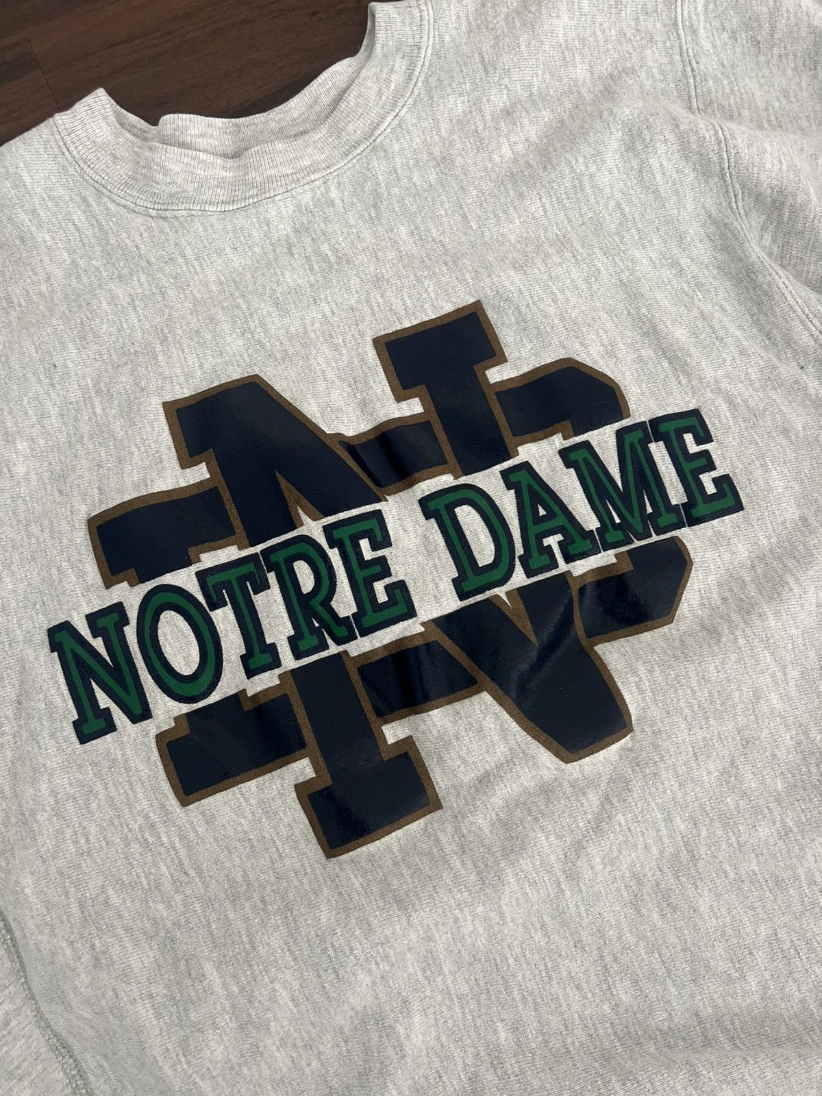 Champion Vtg 90s Notre Dame Champion Reverse Weave Crewneck Size US L / EU 52-54 / 3 - 2 Thumbnail