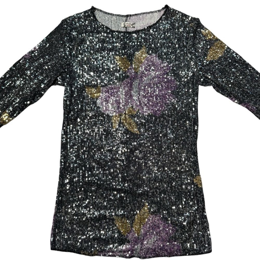 Free People NWT New $88 Free People Printed Gold Rush Long Sleeve Sequi Size M / US 6-8 / IT 42-44 - 3 Thumbnail