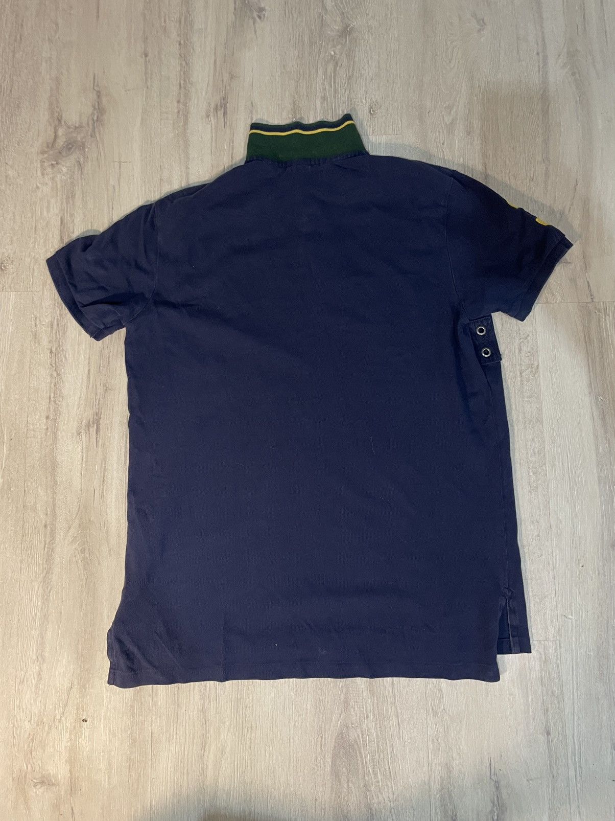 Polo Ralph Lauren Polo Ralph Lauren Navy Polo Shirt Custom Fit Yellow Pony XL Size US XL / EU 56 / 4 - 2 Thumbnail
