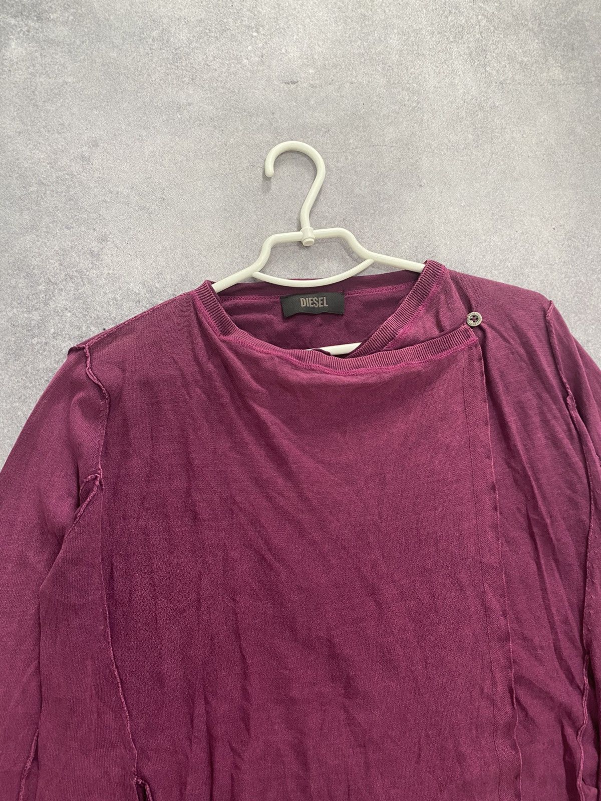 Diesel Vintage Diesel Purple Top Long Sleeve Blouse Asymmetric Size M / US 6-8 / IT 42-44 - 3 Thumbnail