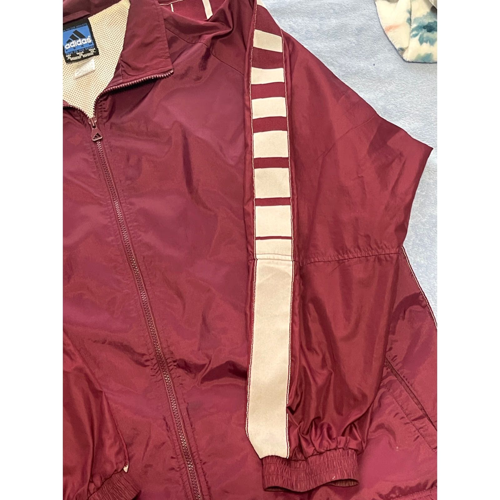 Adidas VTG adidas Jacket Full Zip Windbreaker Men XL Maroon 90s Retro Basketball Football Gym Running Windbreaker Zip Jacket Size US XL / EU 56 / 4 - 2 Thumbnail