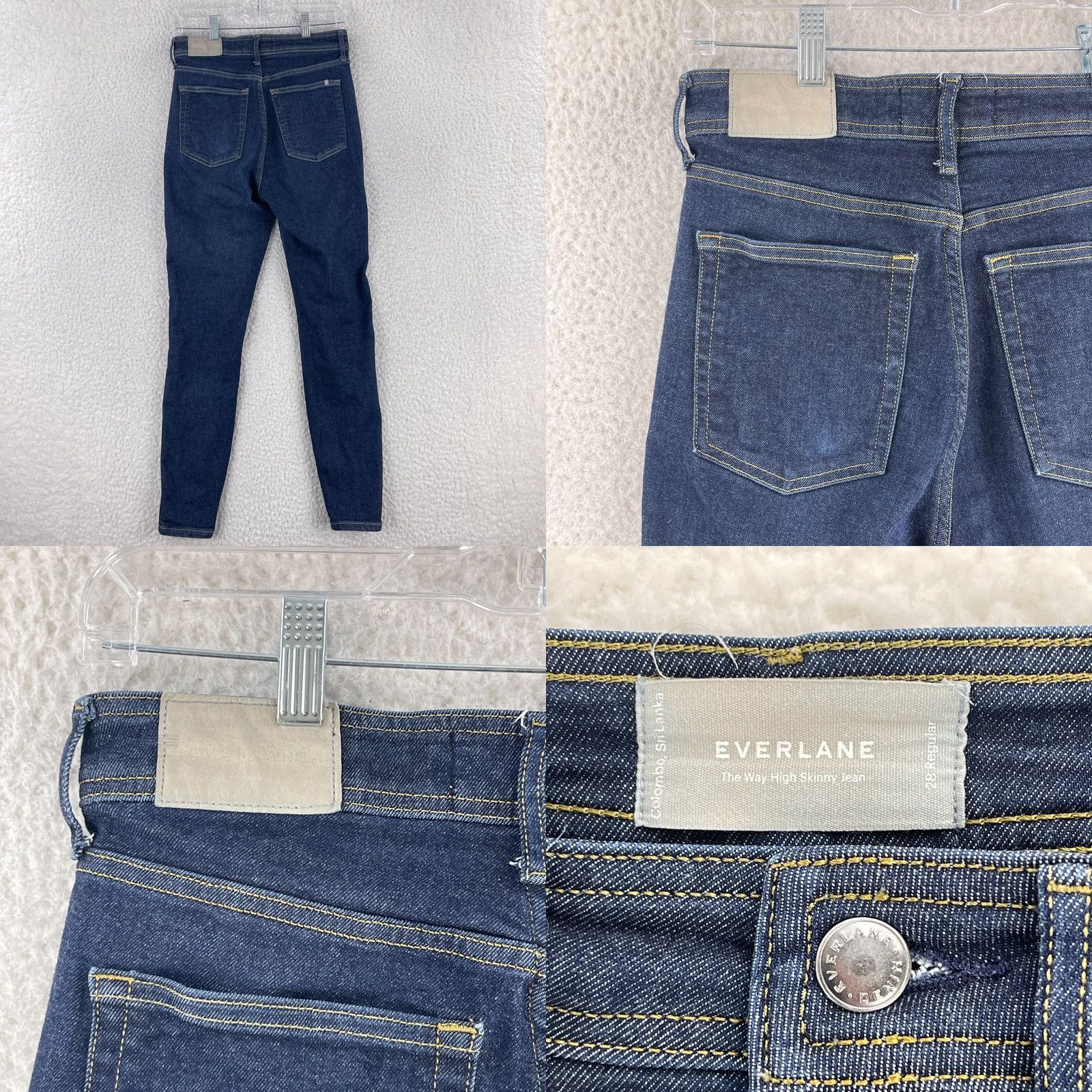 Everlane Everlane The Way High Skinny Jeans Womens Size 28 Blue Denim Dark Wash Stretch Jeans Size 28" / US 6 / IT 42 - 9 Thumbnail