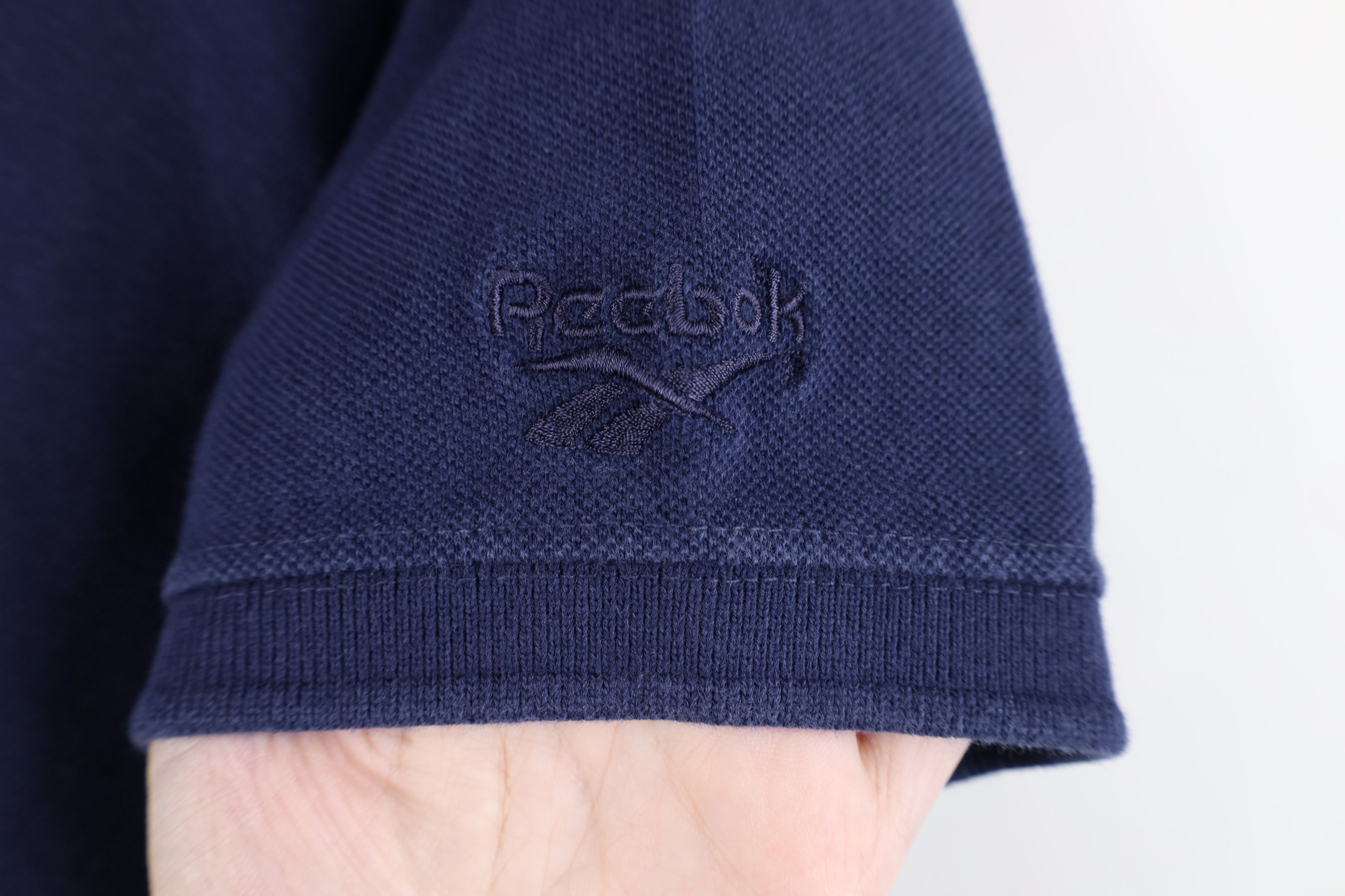 Reebok Vintage 90s Reebok Spell Out Collared Golf Polo Shirt Blue Size M / US 6-8 / IT 42-44 - 4 Thumbnail