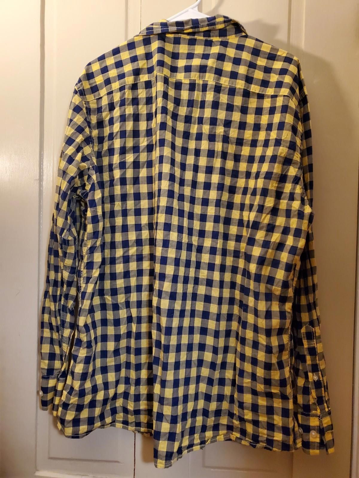 Sonoma Sonoma Men's Life+Style Navy/Yellow Check LS XL Cotton Shirt Size US XL / EU 56 / 4 - 5 Thumbnail