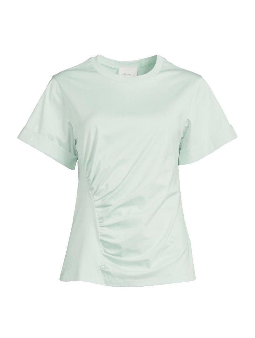 3.1 Phillip Lim 3.1 Phillip Lim Women Large Green Gathered Jersey T-Shirt Size L / US 10 / IT 46 - 1 Thumbnail