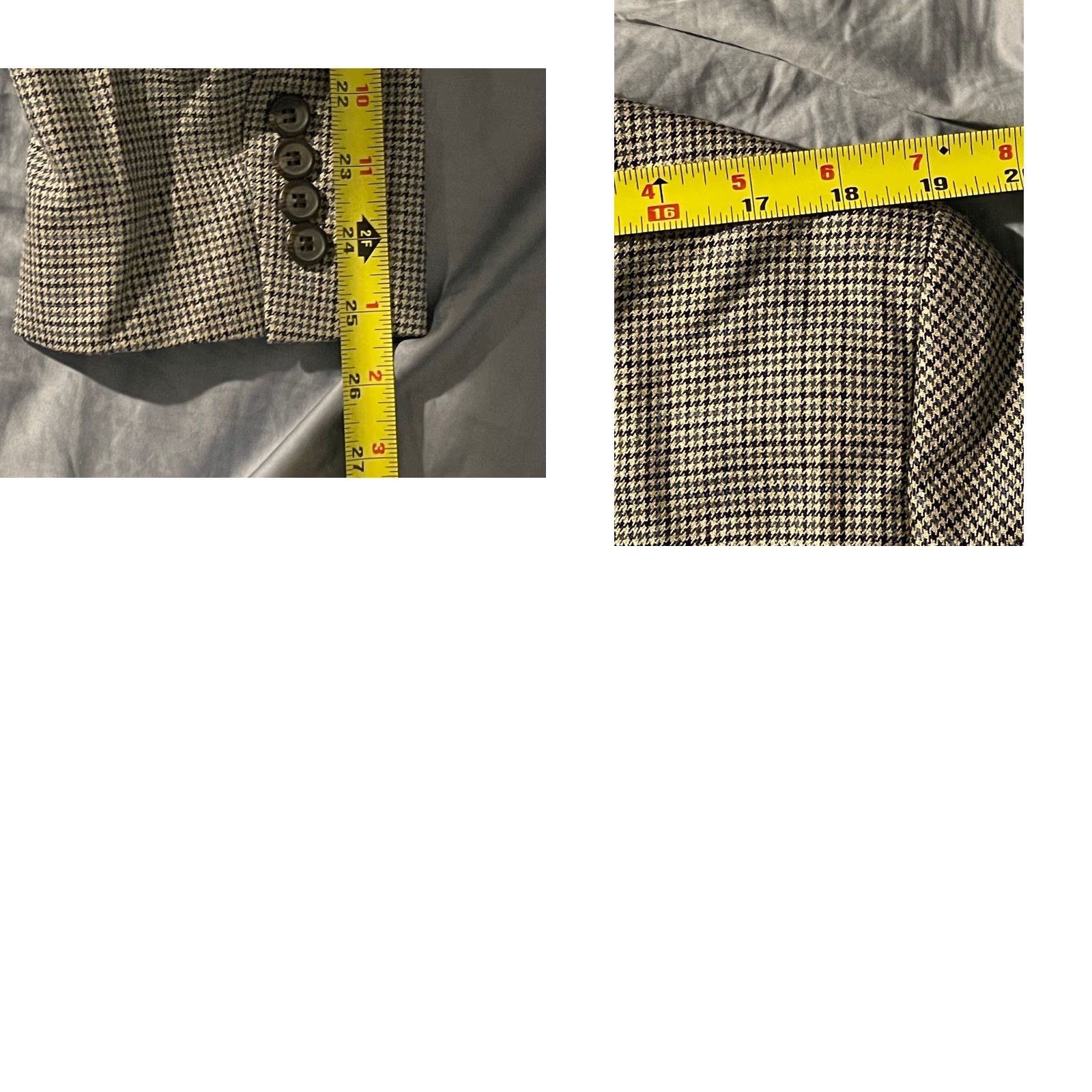 Ralph Lauren Lauren Ralph Lauren Blazer Slim Fit 44R Silk Wool Blend Houndstooth BLACK LABEL Mens Jacket Size 44R - 8 Thumbnail
