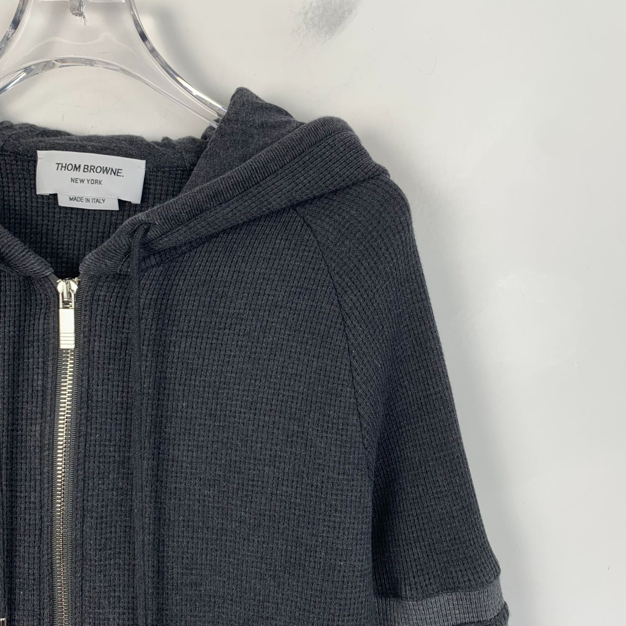Thom Browne [Thom Browne] Black 4-Bar Stripe Hooded Zip Sweatshirt 2 Size US M / EU 48-50 / 2 - 12 Thumbnail