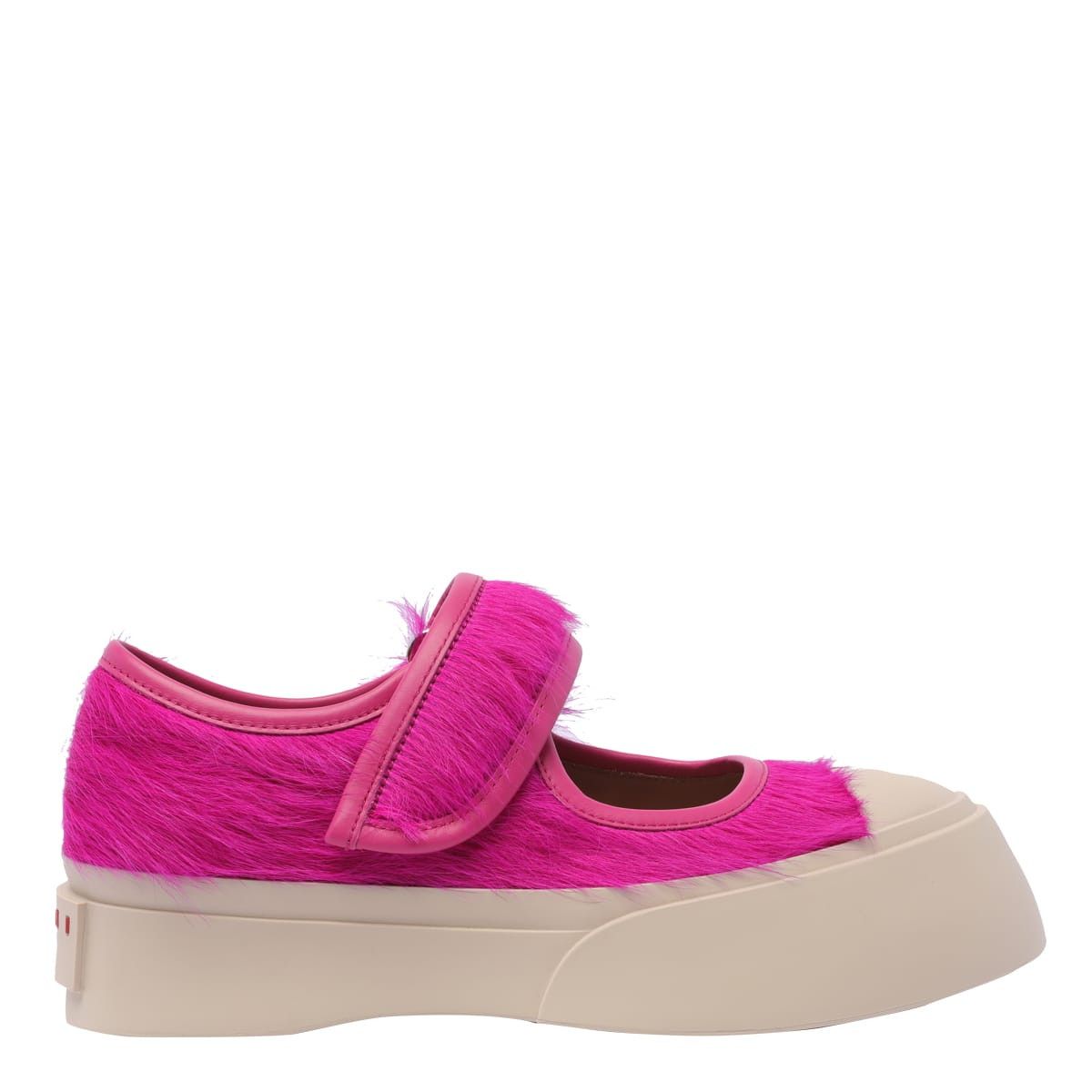 image of Marni O1W1Db10524 Mary Jane Sneakers In Fuchsia, Women's (Size 6)