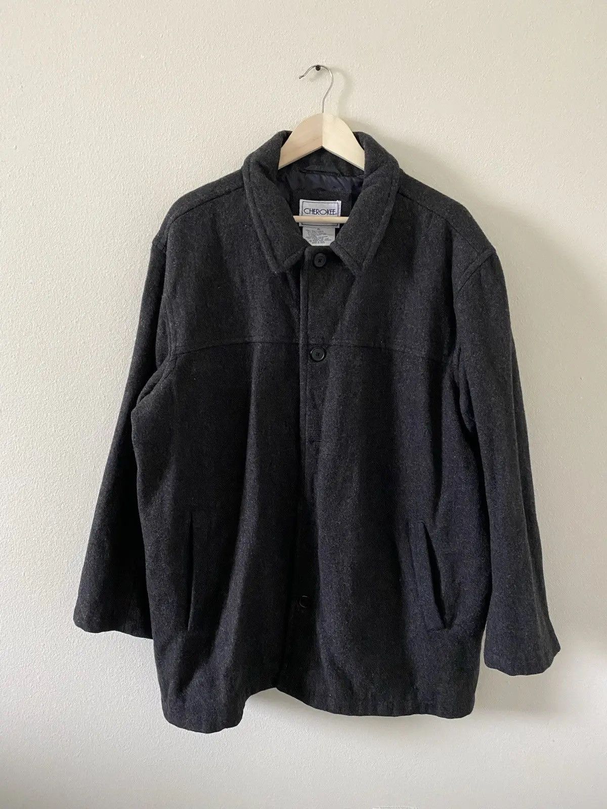 Vintage Dark Grey Wool Overcoat