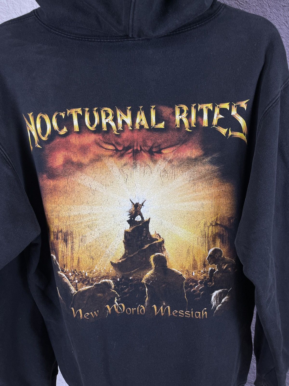 Band Tees × Vintage Nocturnal Rites New World Messiah vintage distressed hoodie Size US L / EU 52-54 / 3 - 13 Thumbnail