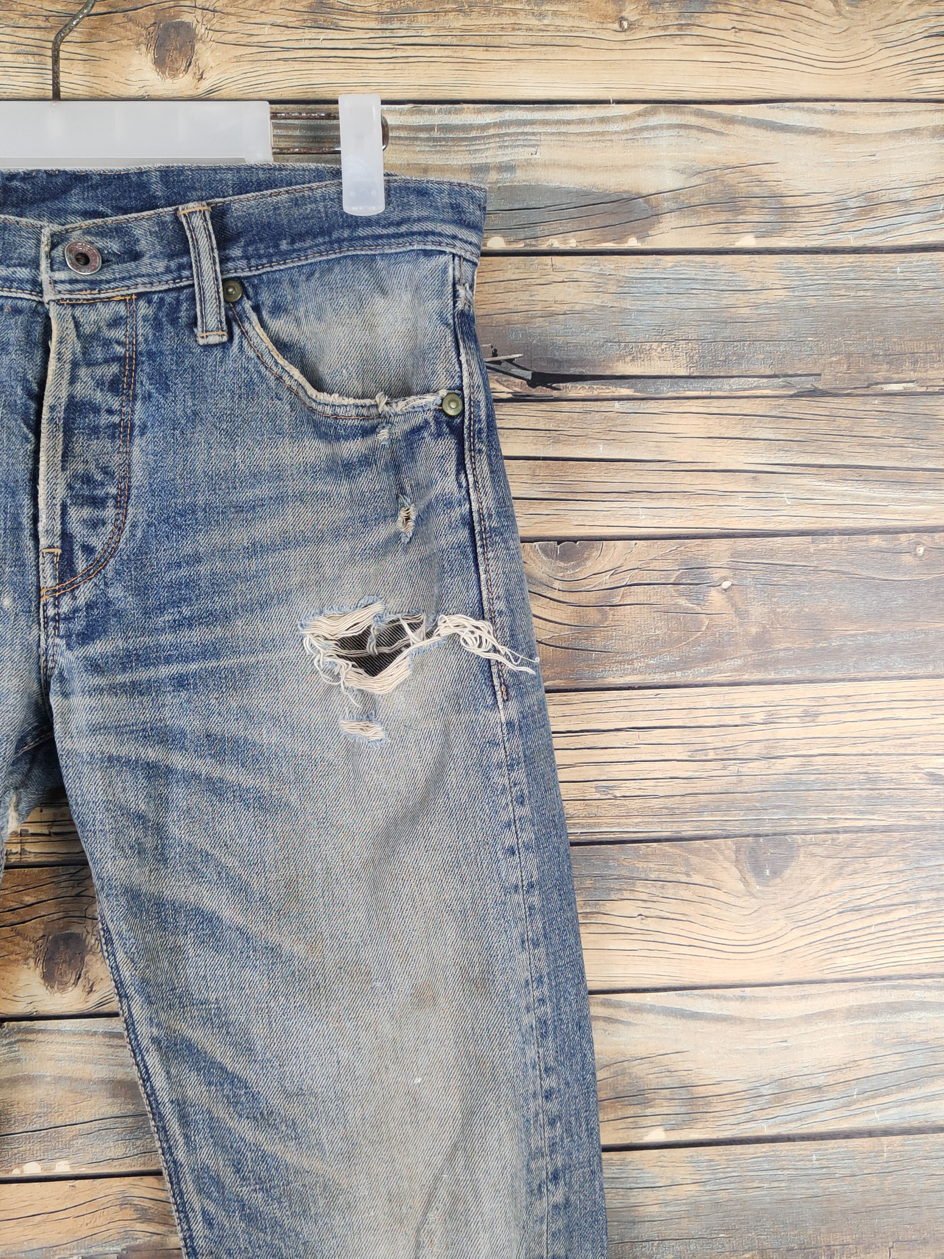 Spellbound 90' Spellbound japan Distressed Ripped denim Jeans #W1705 DL Size US 30 / EU 46 - 5 Thumbnail