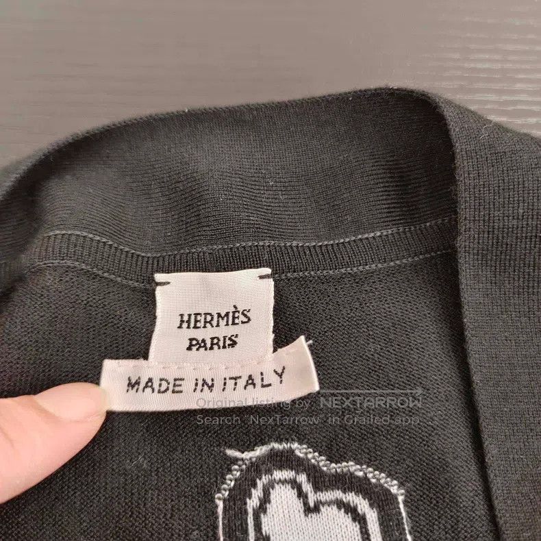 Hermes Hermes Black Graffiti Wool Open Cardigan Jacket Size XS / US 0-2 / IT 36-38 - 3 Thumbnail
