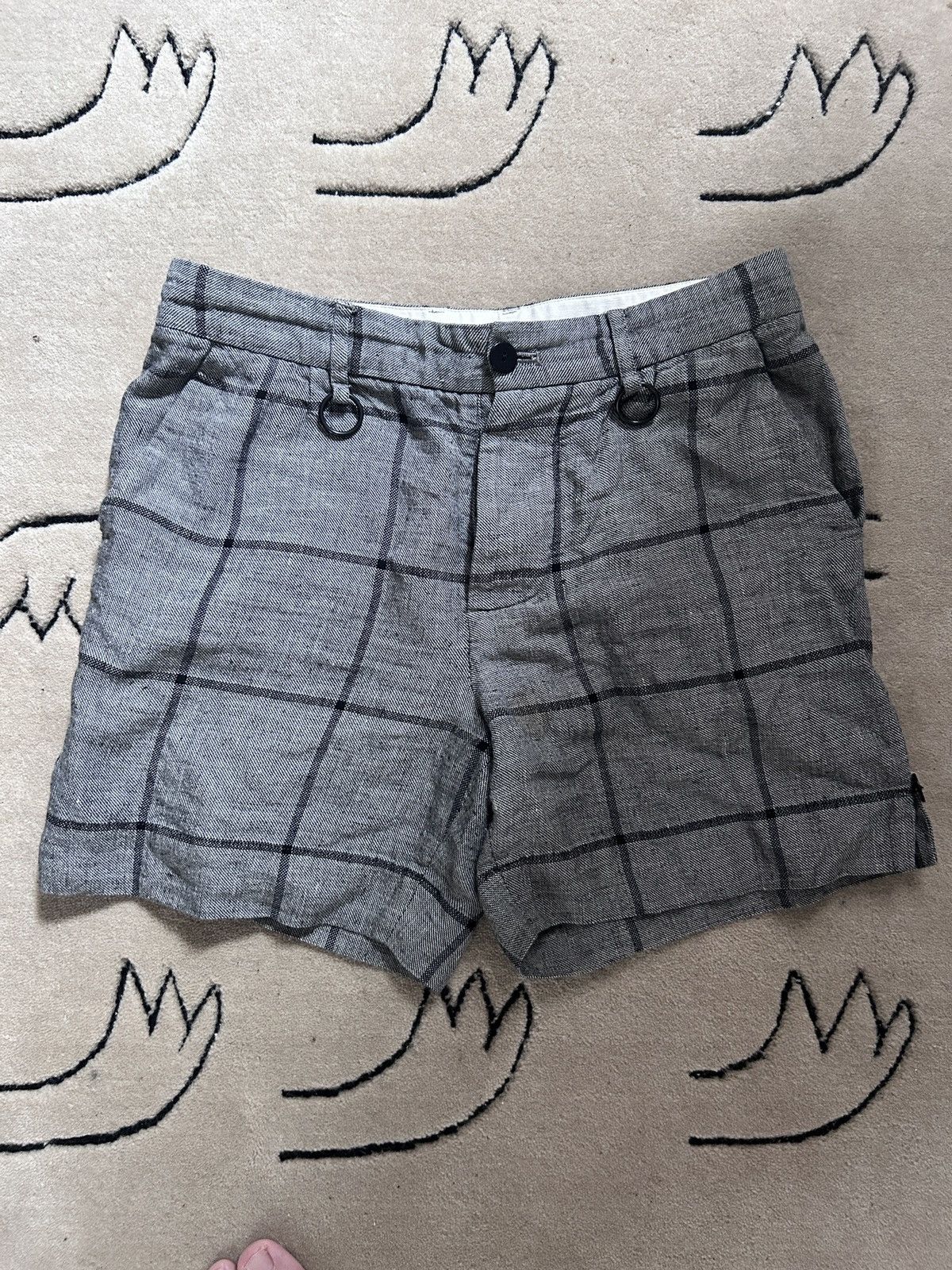 SUNSEA Windowpane Plaid Linen Short Size US 28 / EU 44 - 1 Thumbnail