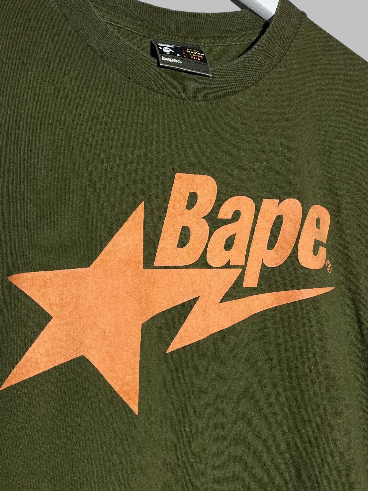 Bape 🔥 BAPE STAR LOGO TEE OLIVE GREEN JAPAN STREETWEAR Y2K 🔥 Size US M / EU 48-50 / 2 - 4 Thumbnail