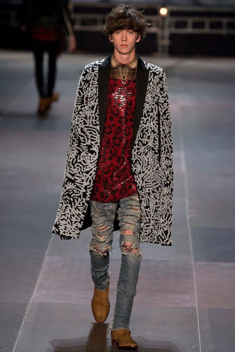 Saint Laurent Paris Red Leopard Wool Sweater by Saint Laurent-2505 Size US S / EU 44-46 / 1 - 1 Thumbnail