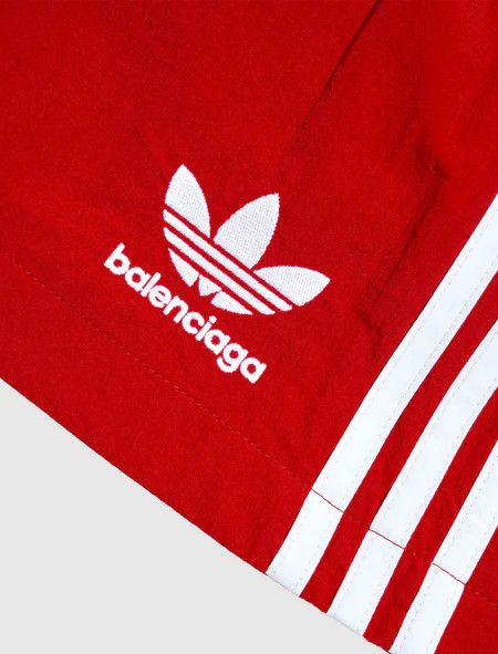 Adidas × Balenciaga o1mt1gz0724 Tracksuit Shorts in Red/White Size 26" / US 2 / IT 38 - 3 Thumbnail