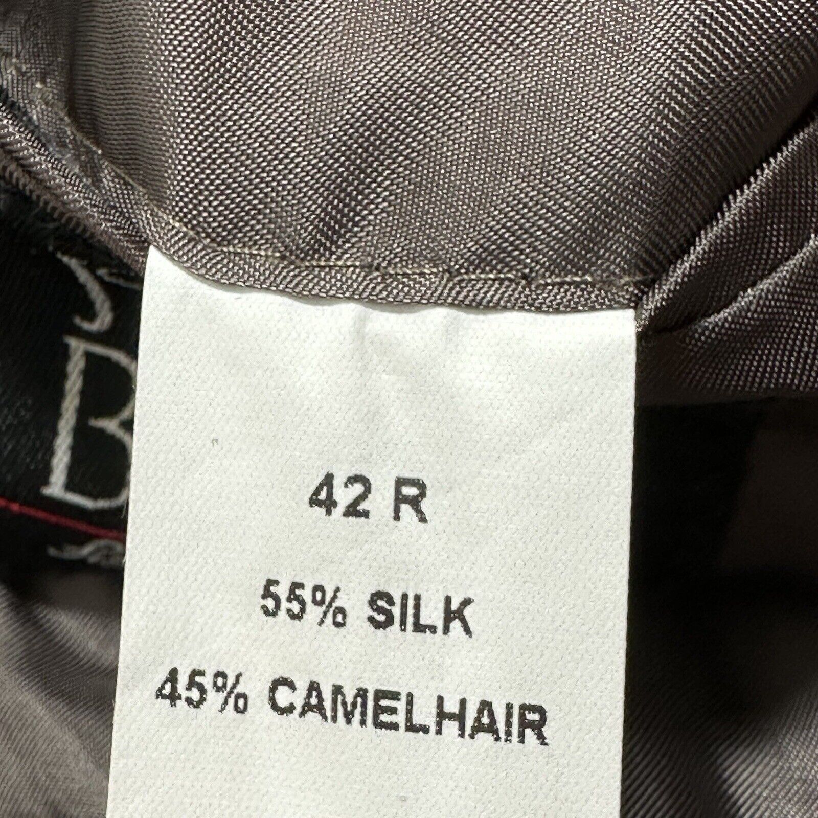 Jos. A. Bank Jos. A. Bank 42R Silk + Camel Hair Herringbone Suit Jacket Size 42R - 8 Thumbnail